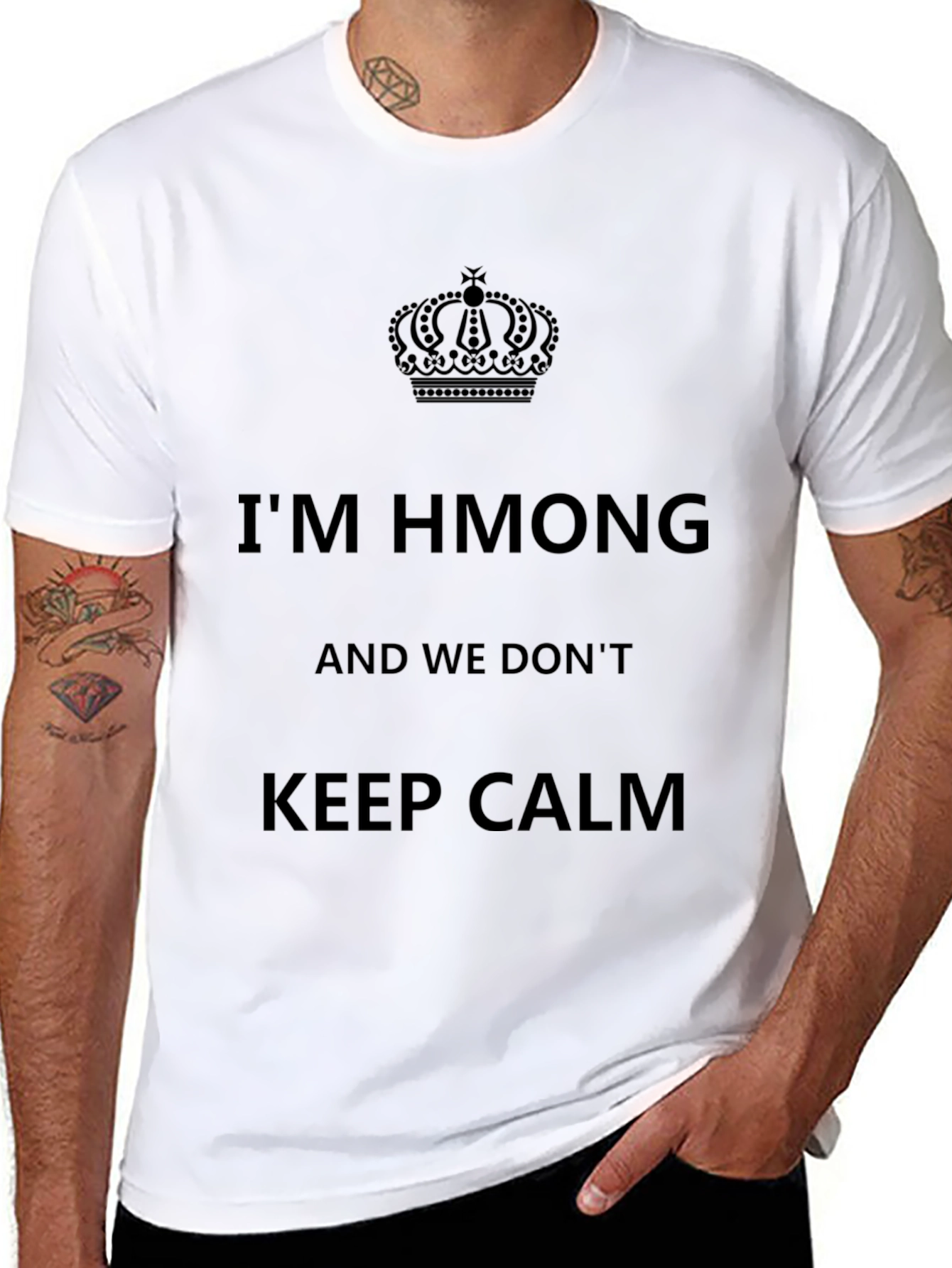 Black I'm Hmong and We Don't Keep Calm T-Shirt view 8