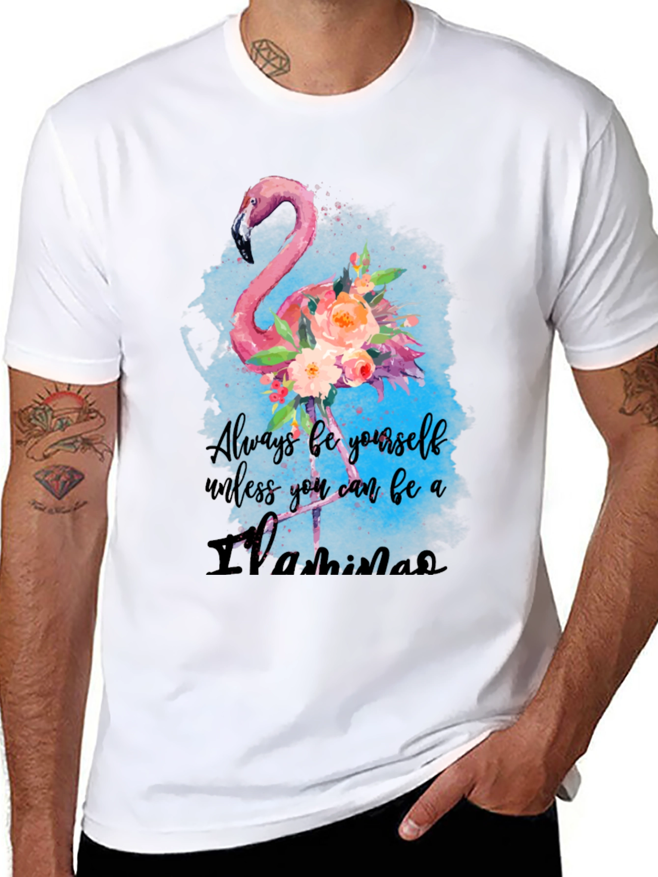 Black Always Be A Flamingo T-Shirt - Unique Design view 8