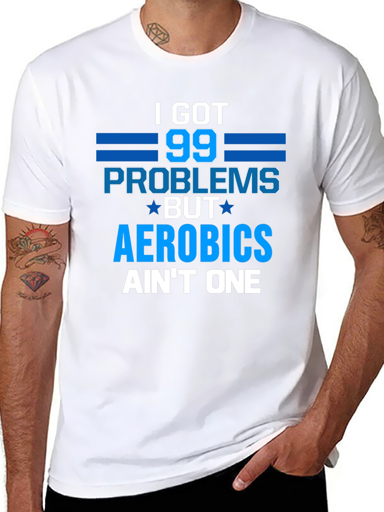 Black Aerobics Funny T-Shirt - 99 Problems view 8