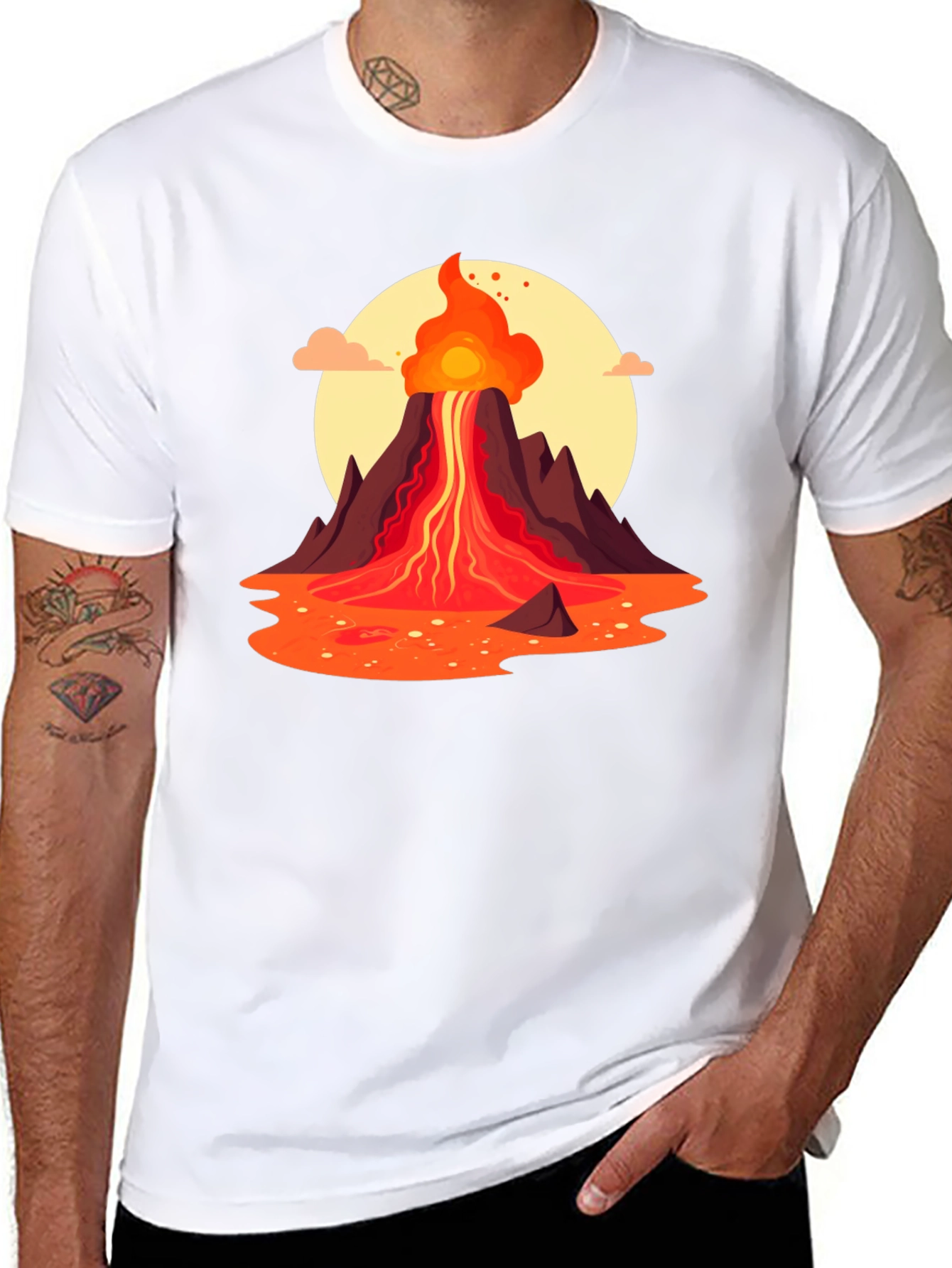 Black Volcano Graphic Tee - Black view 8