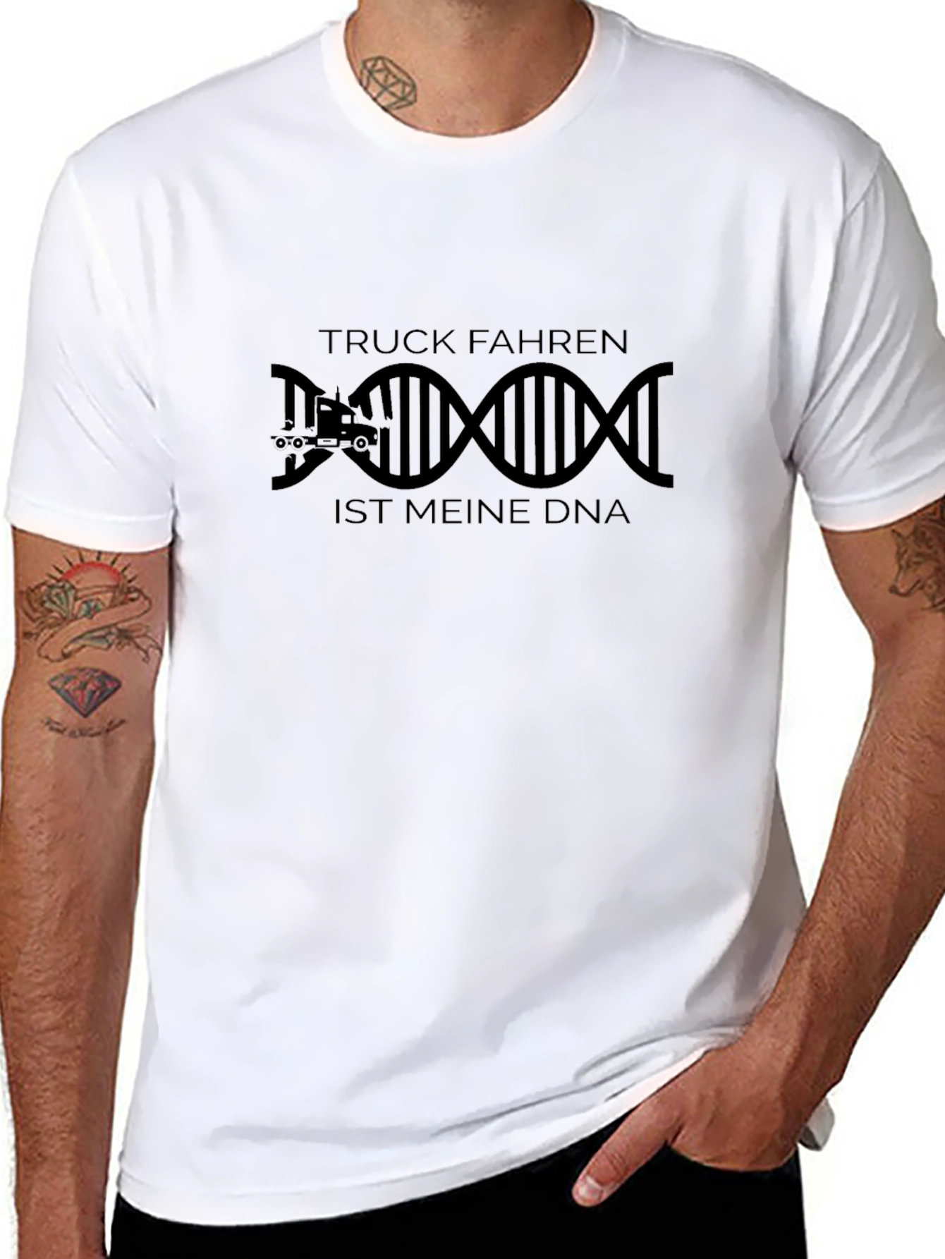 Truck Fahrern DNA T-Shirt - Black Graphic Tee - 8