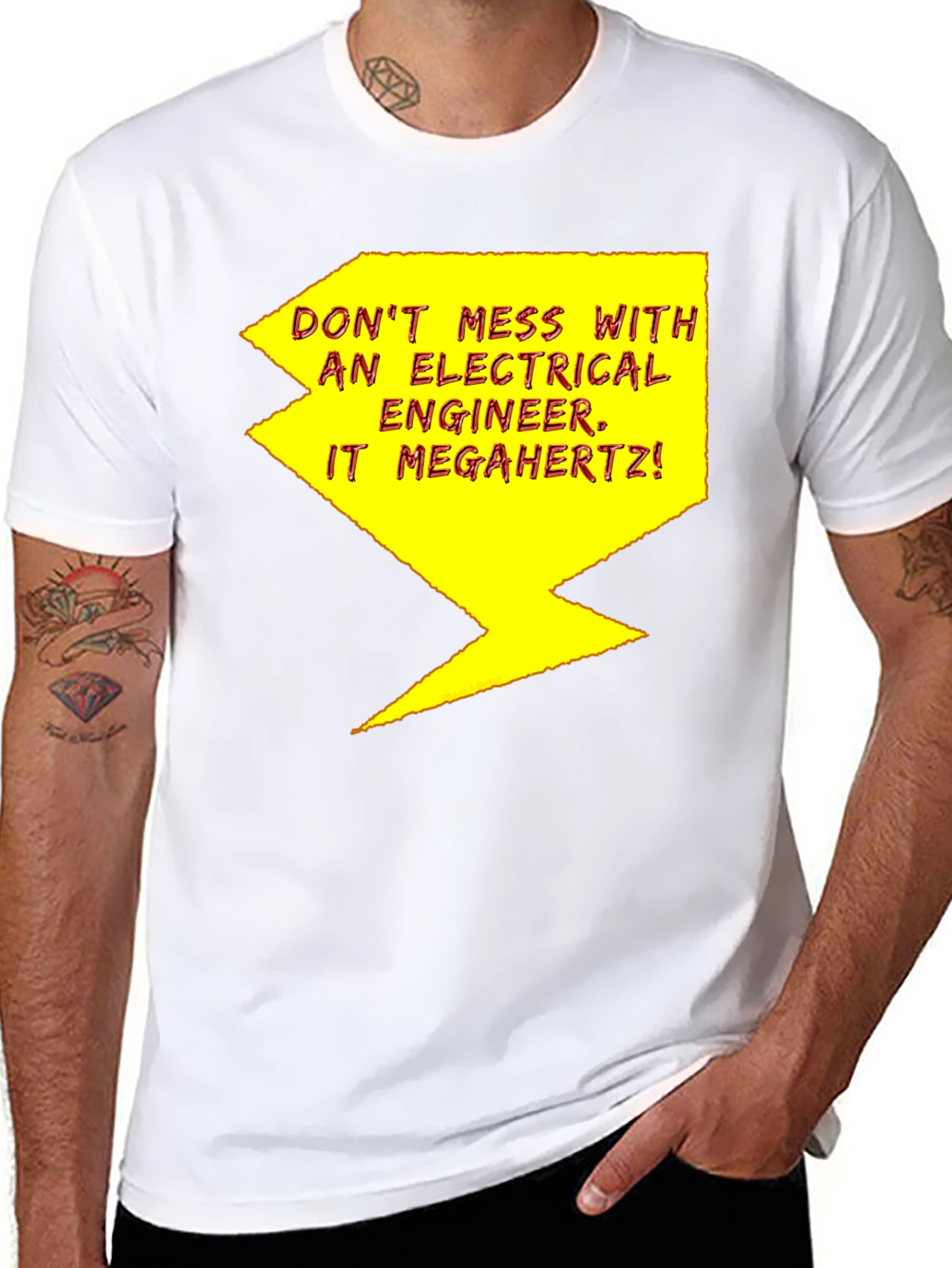 Black Electrical Engineer T-Shirt - Funny Warning Tee view 8