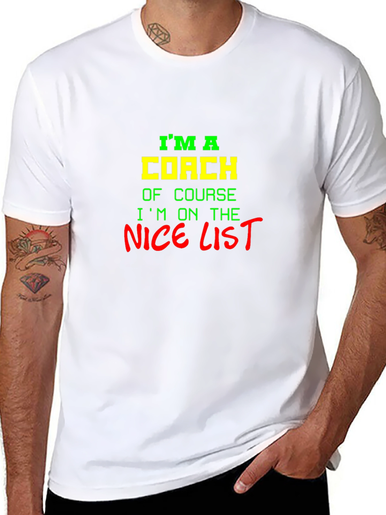 Black I'm a Coach Nice List Graphic Tee view 8