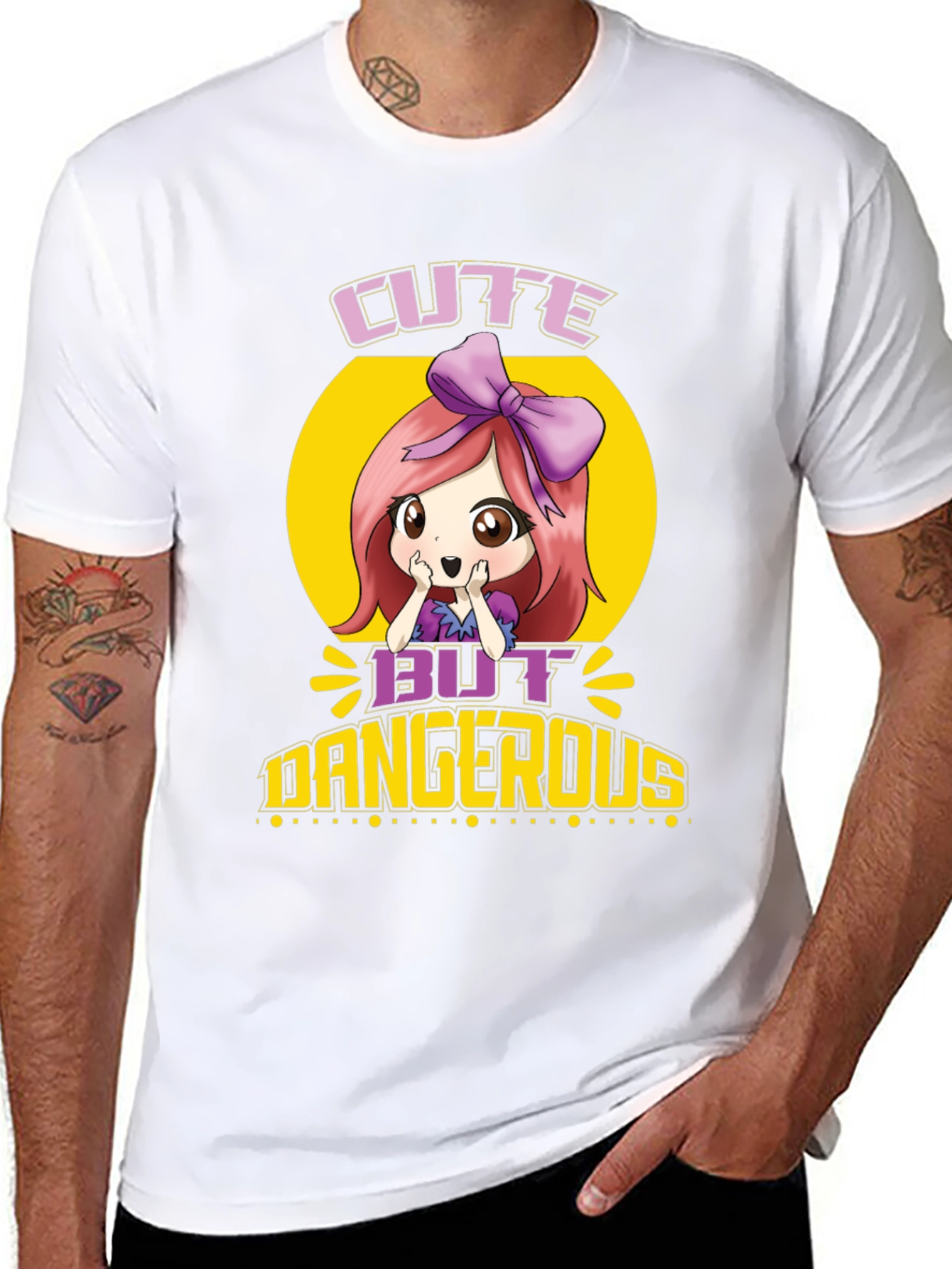 Black Cute But Dangerous Anime T-Shirt view 8