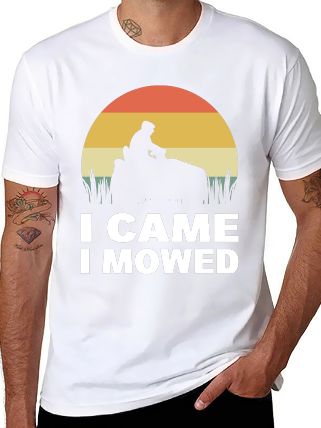 Black I Came I Mowed T-Shirt - Funny Lawn Mowing Tee view 8