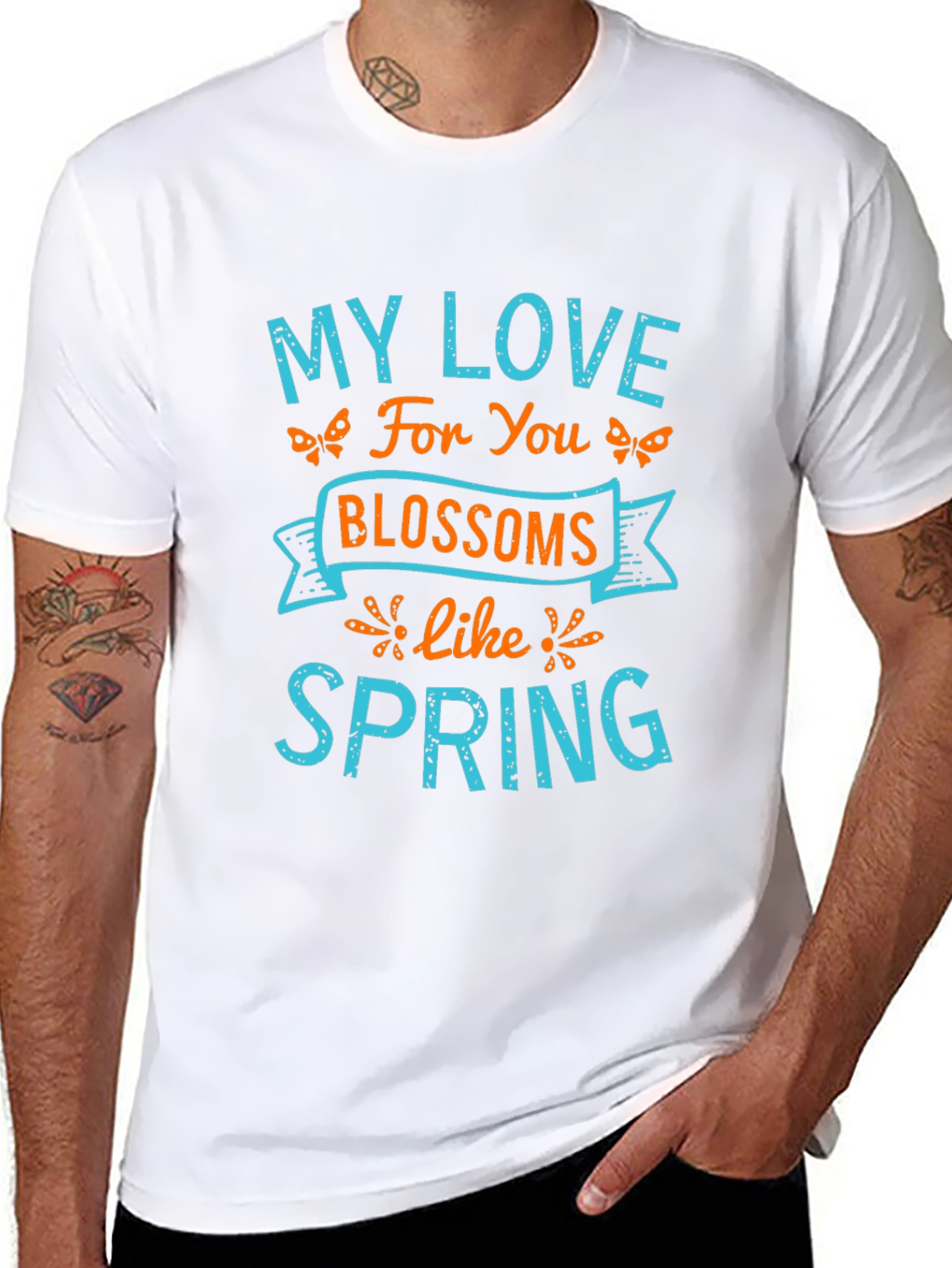Black My Love Blossoms Like Spring Graphic Tee view 8