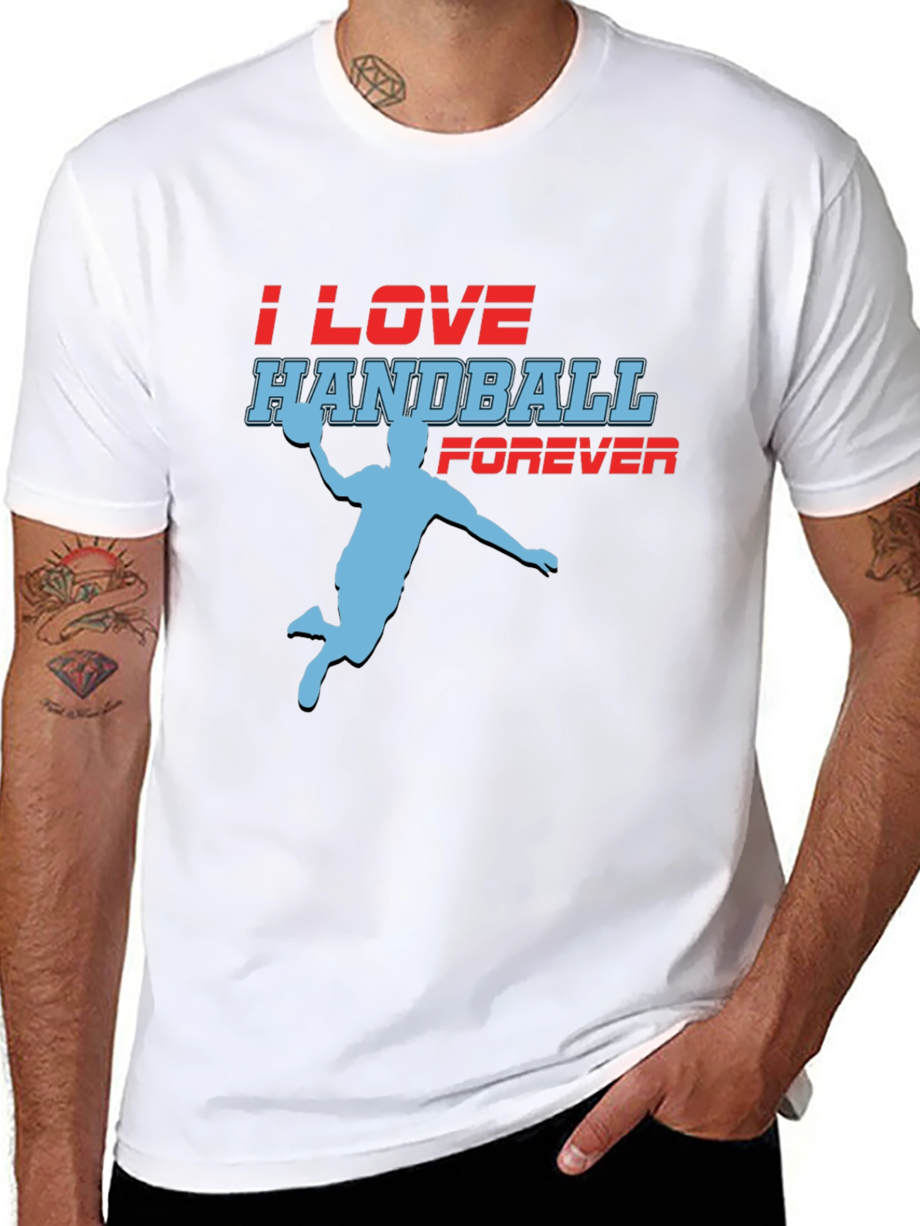 Black Handball Fan T-Shirt - I Love Handball Forever view 8