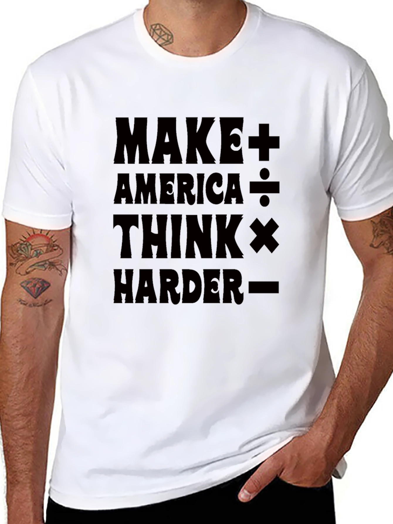 Black Make America Think Harder Graphic T-Shirt view 8