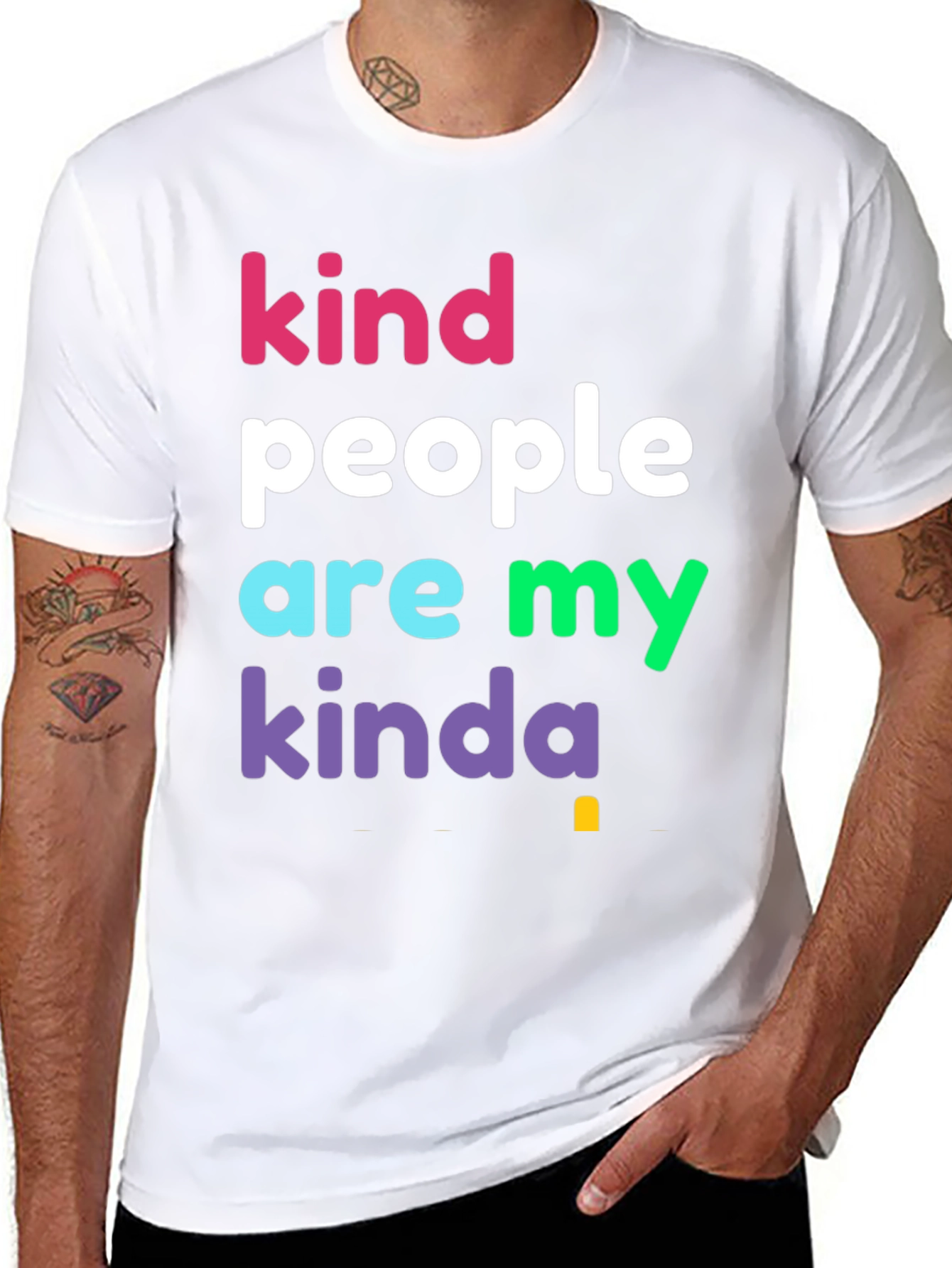 Black Kind People T-Shirt - Colorful Graphic Tee view 8