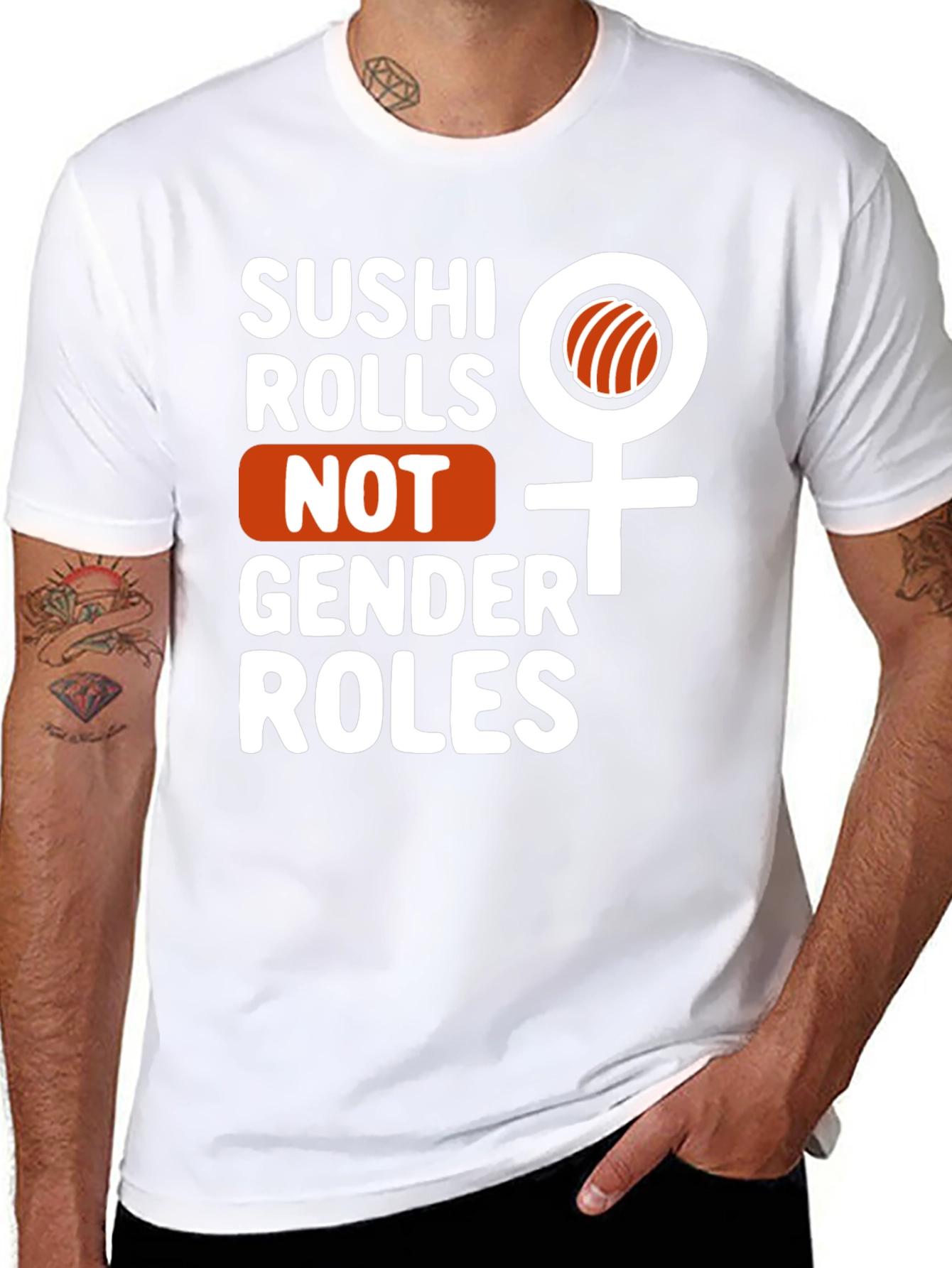Sushi Rolls Not Gender Roles Graphic Tee - 8