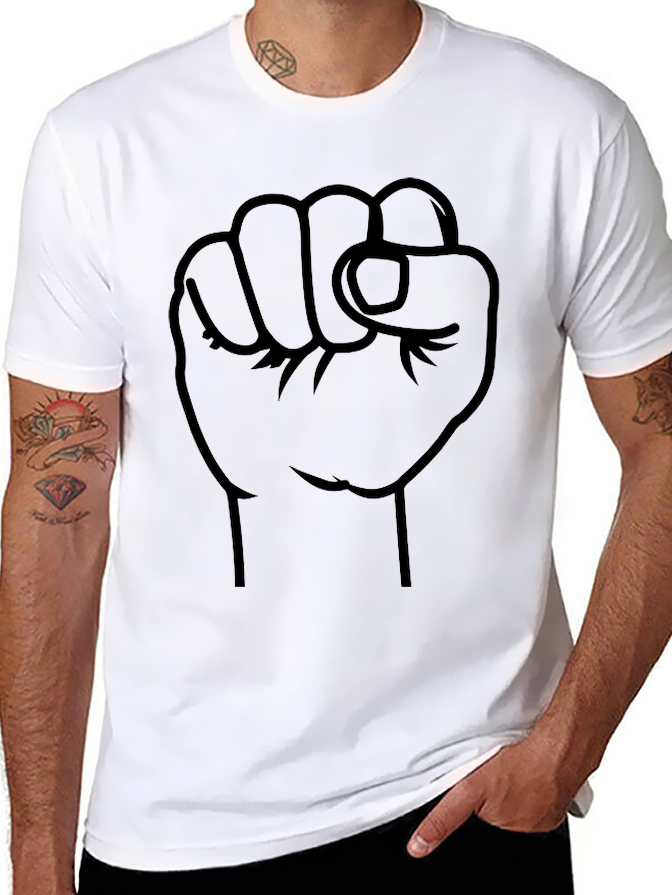 Black Black Fist Graphic Tee - Power Statement view 8