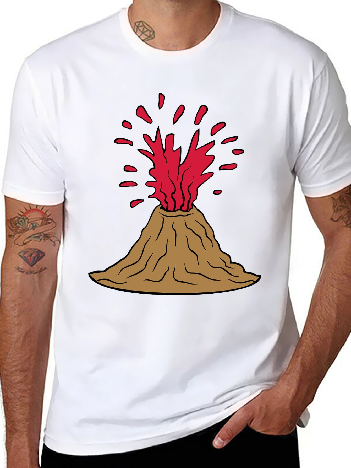 Black Volcano Graphic T-Shirt - Erupting Style! view 8