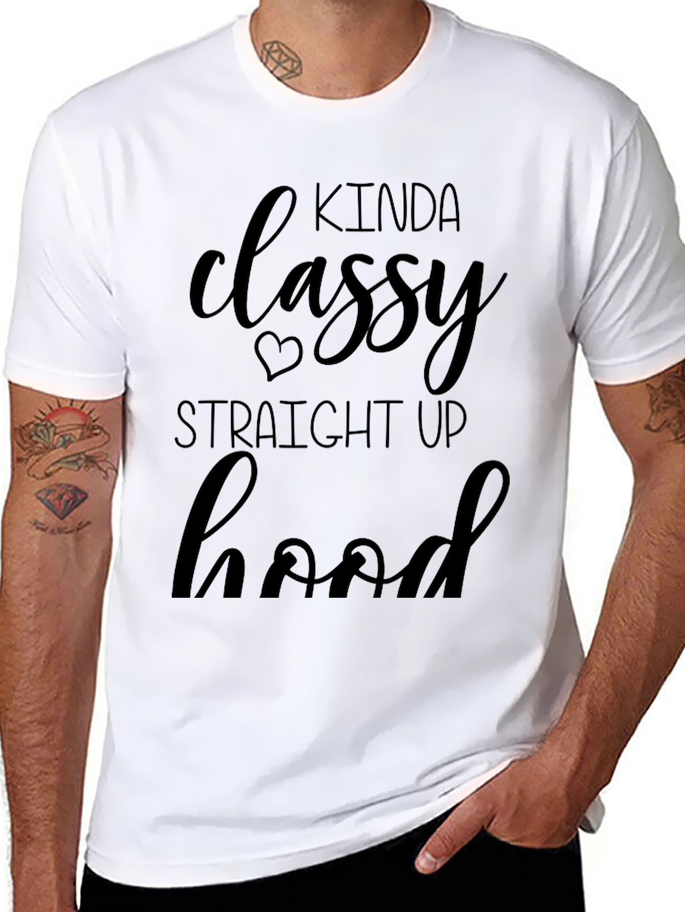 Kinda Classy Hood Black T-Shirt - 8