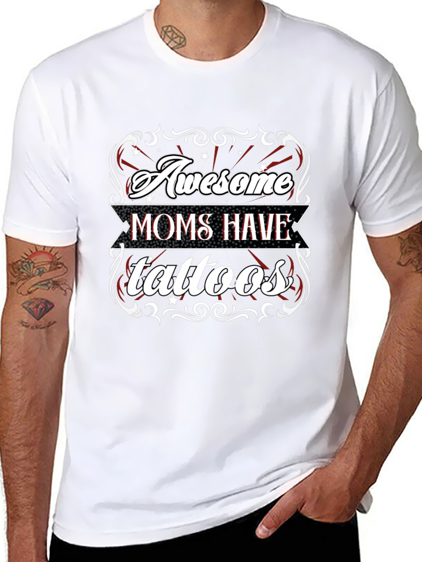 Awesome Moms Have Tattoos Black T-Shirt - 8