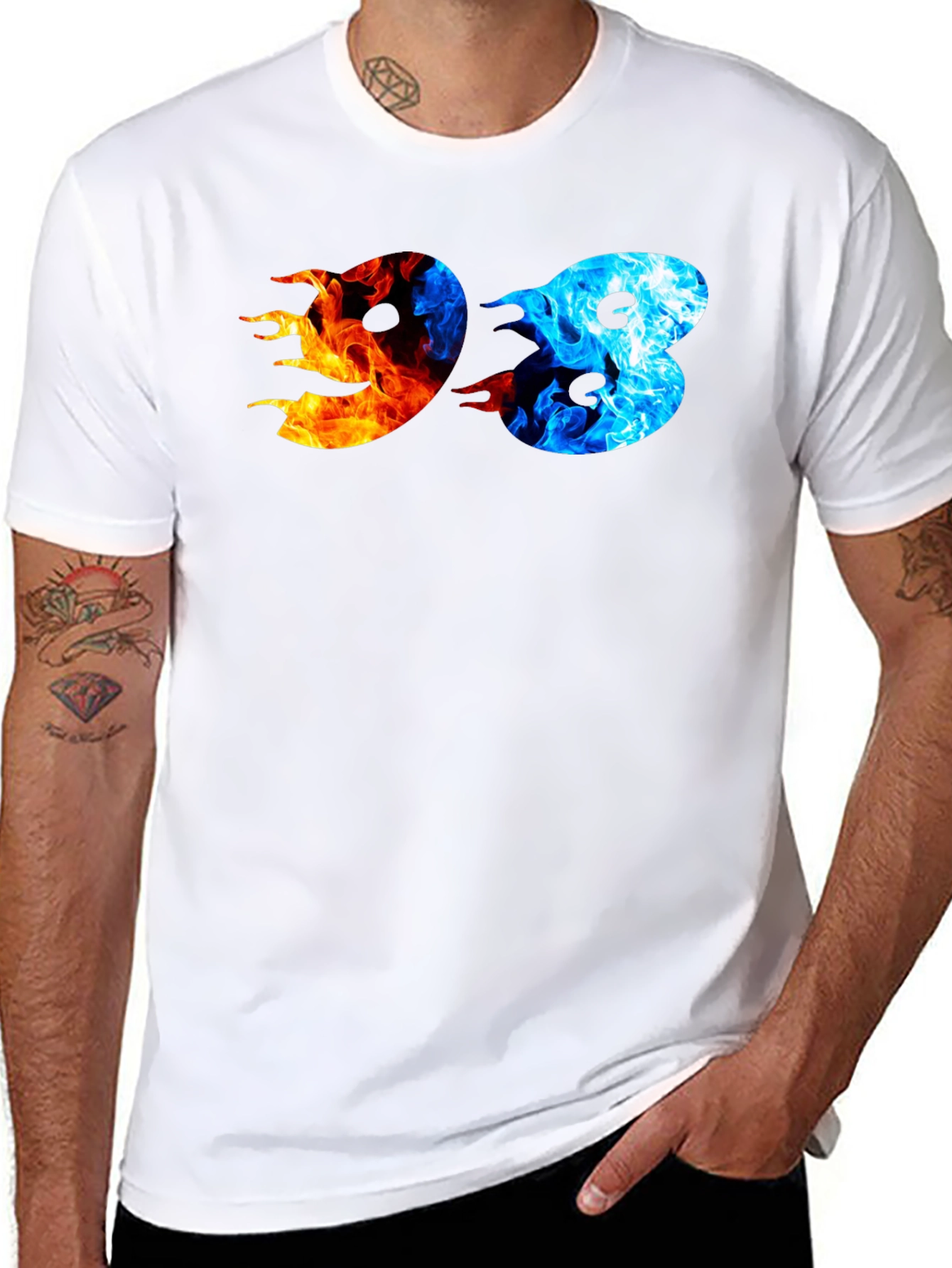 Black Fire and Ice 98 Graphic T-Shirt view 8