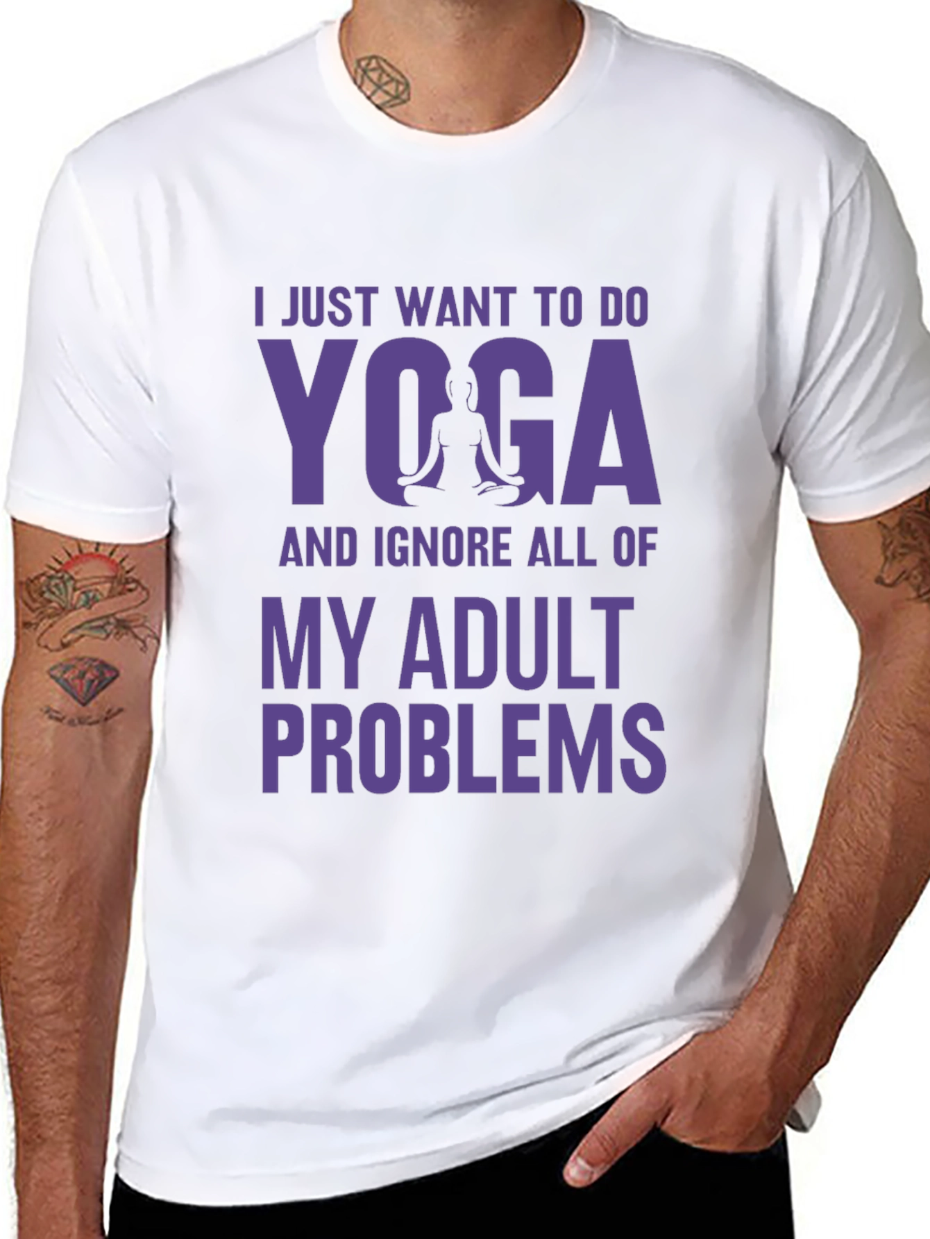 Black Yoga Adult Problems Tee - Relaxation Shirt view 8
