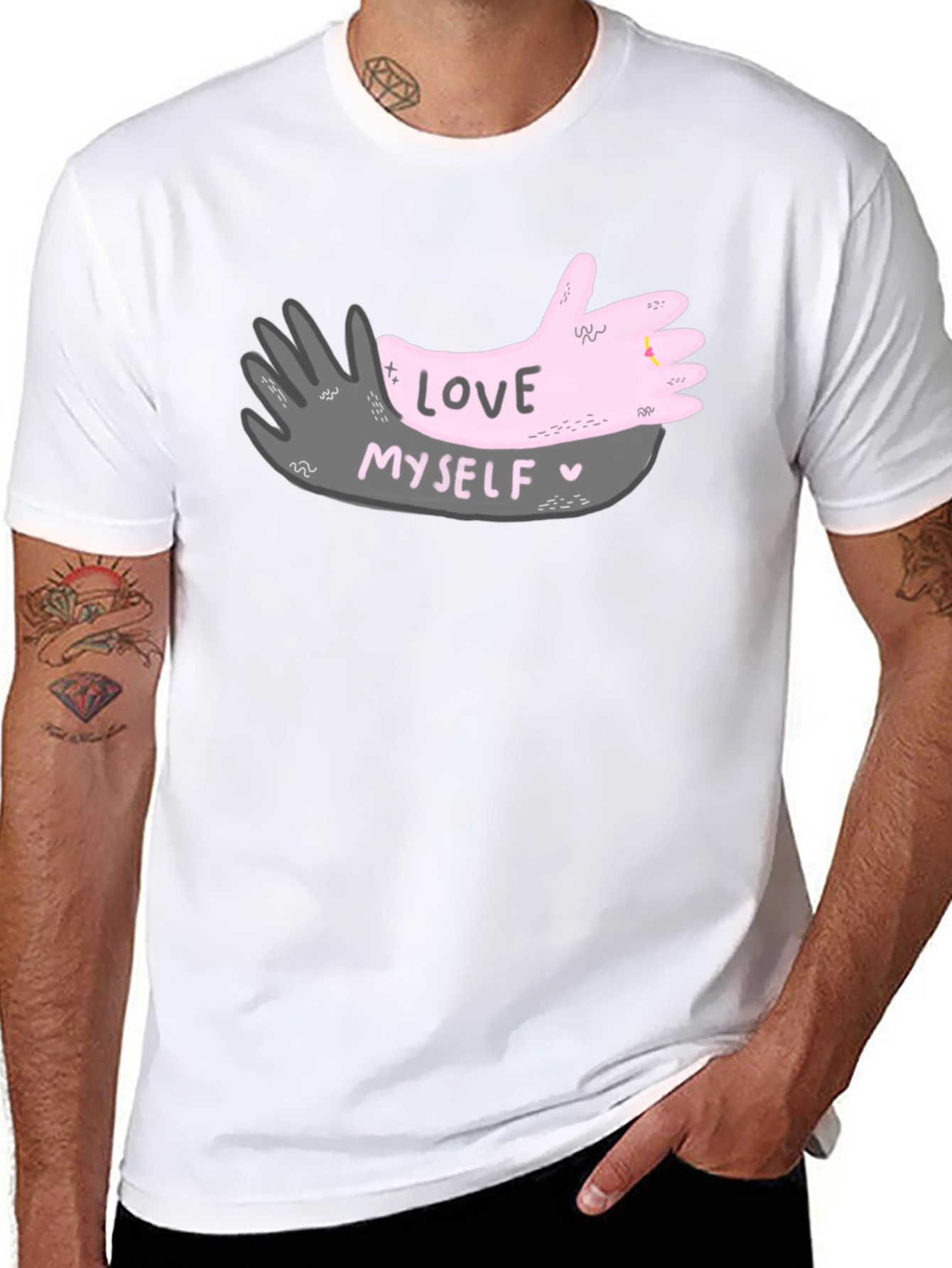 Black Love Myself Graphic T-Shirt view 8
