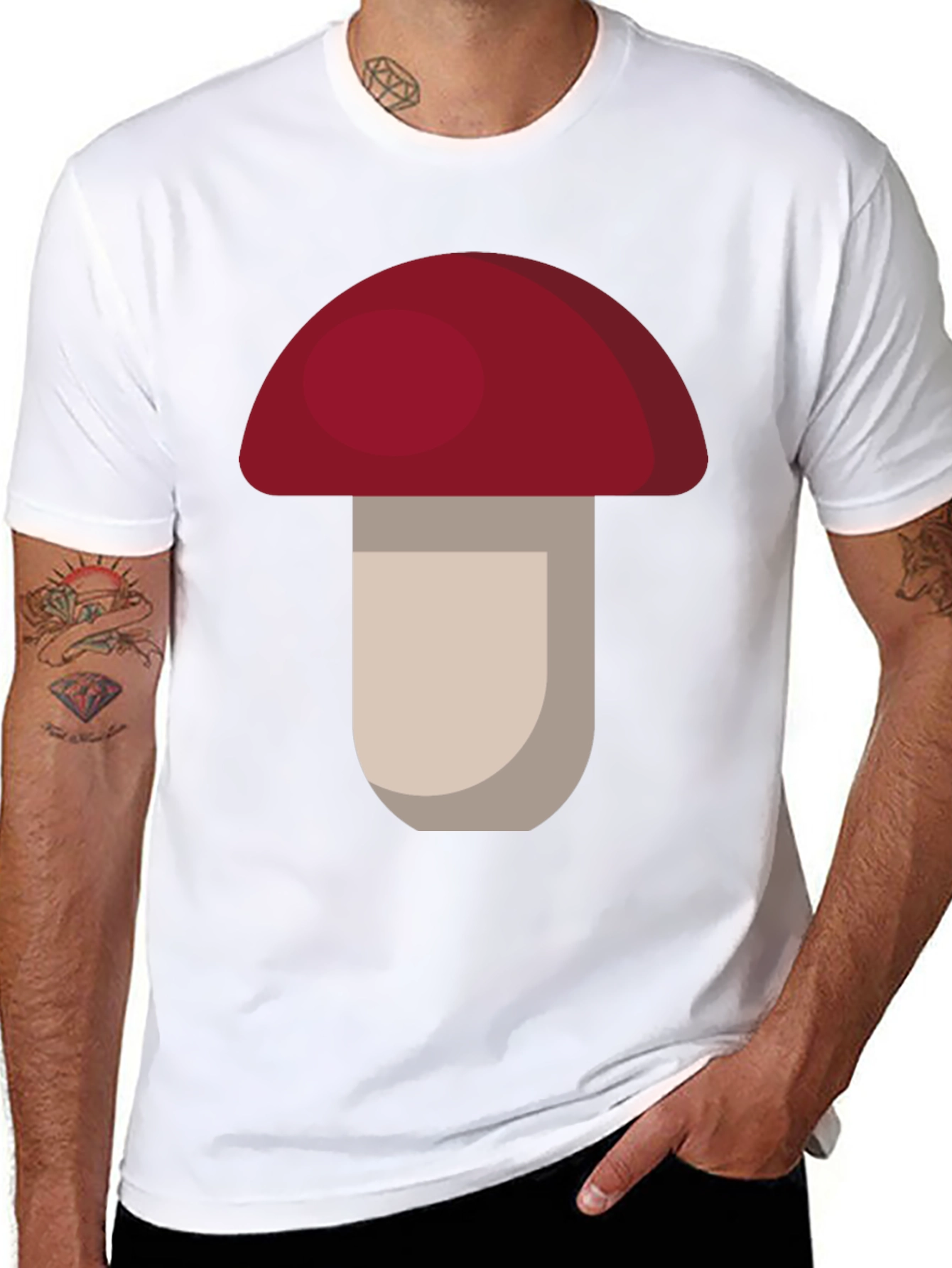 Black Mushroom Graphic Tee - Funky Casual Style view 8