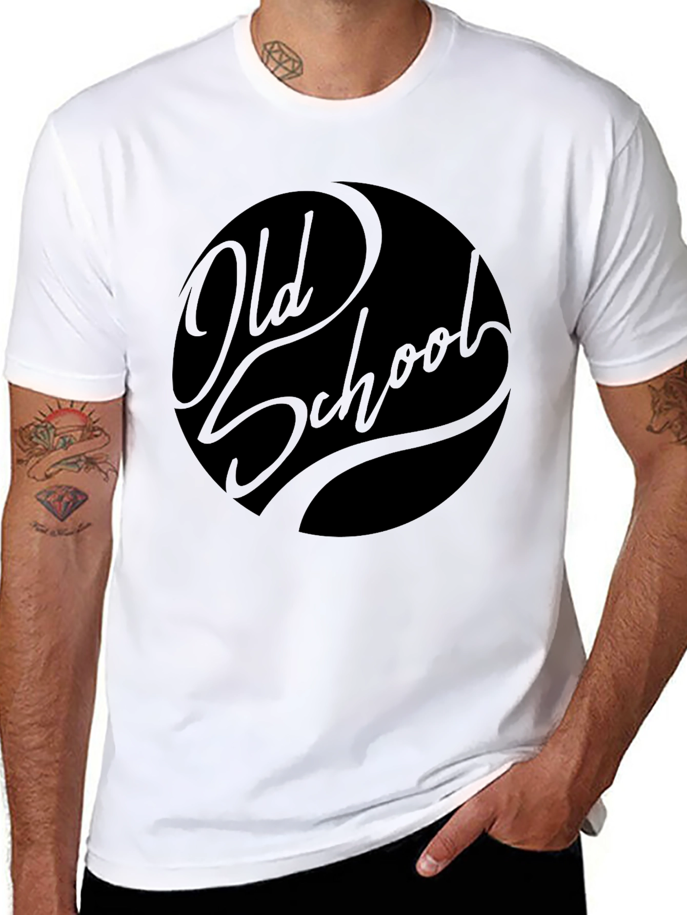 Black Old School Graphic Tee - Stylish Black T-Shirt view 8