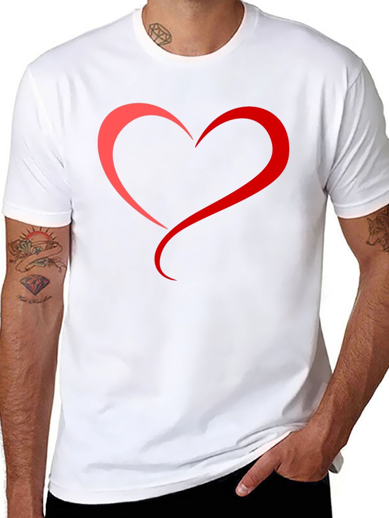Black Heart Graphic Tee - Men's Black T-Shirt view 8