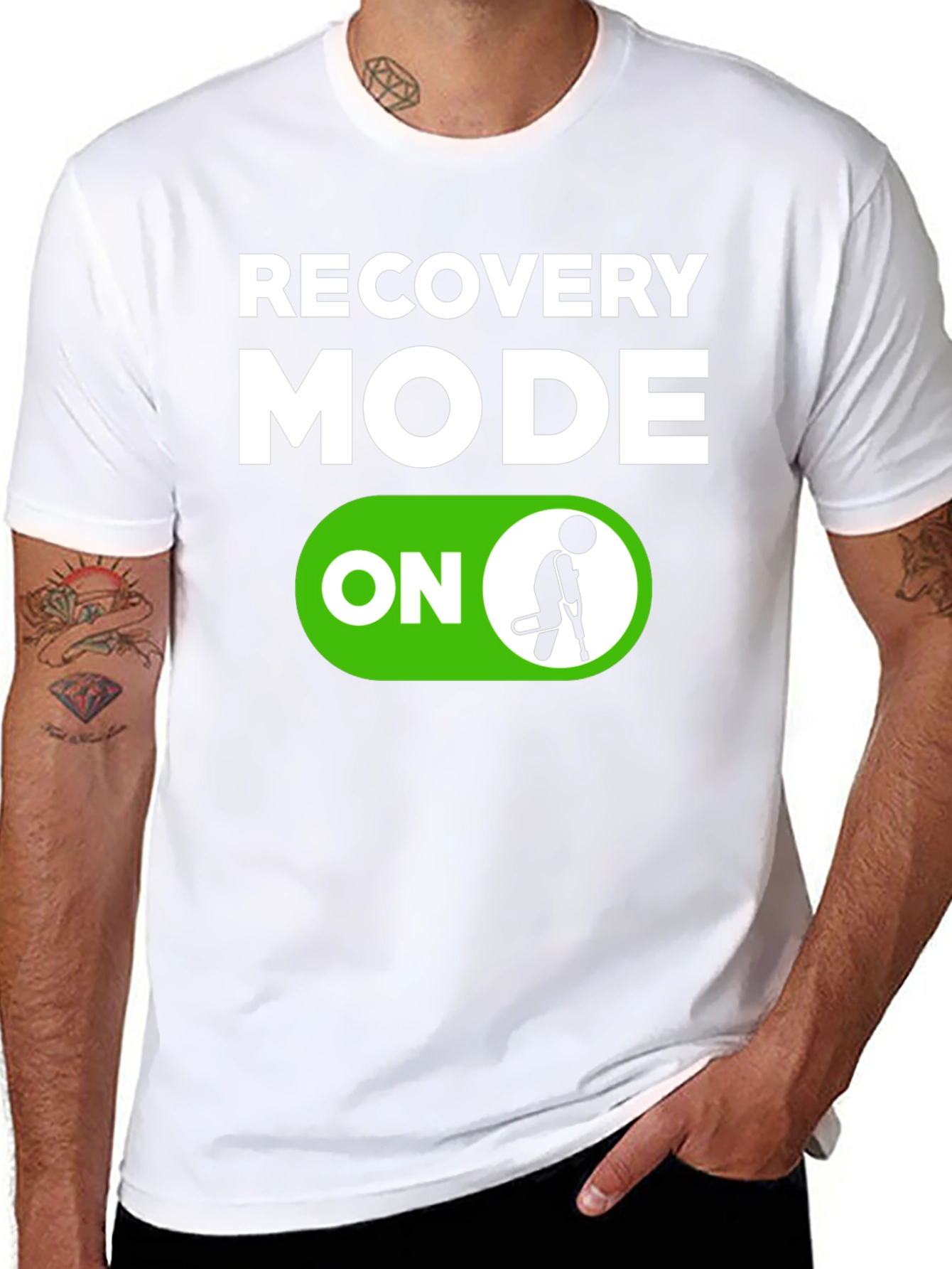 Black Recovery Mode ON T-Shirt - Funny Get Well Soon Gift view 8