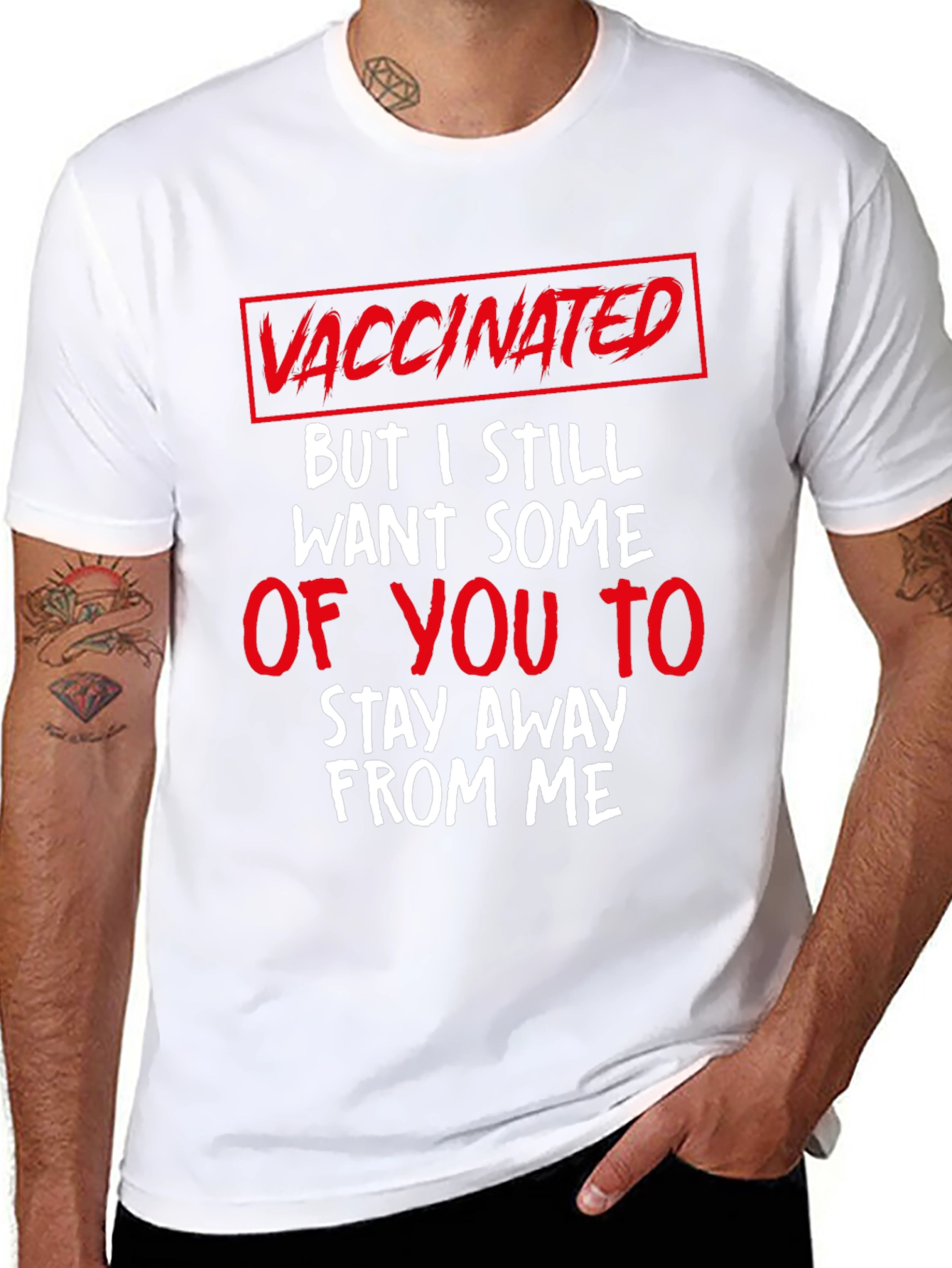 Black Vaccinated Funny Graphic T-Shirt view 8