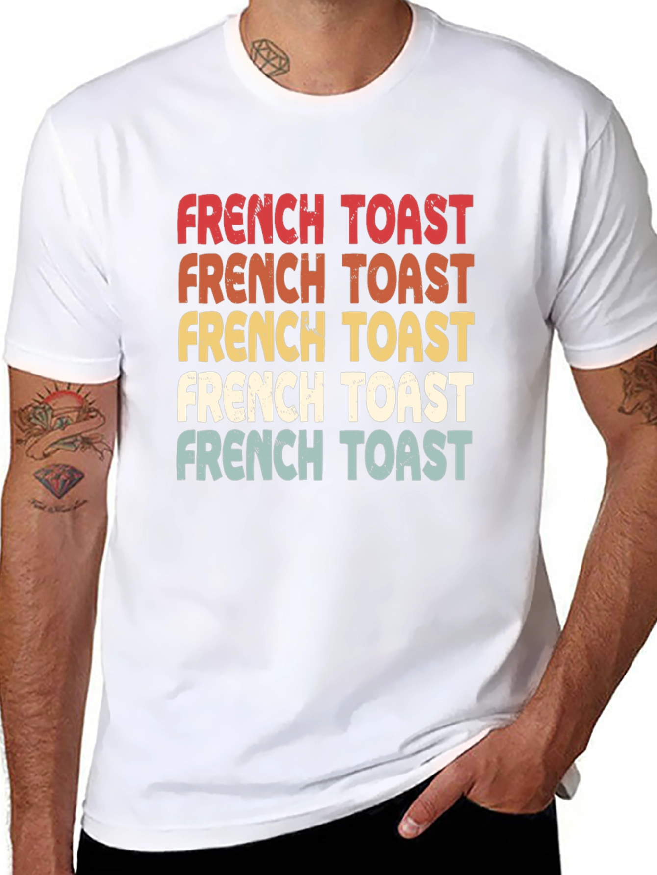 Black Retro French Toast Graphic Tee view 8