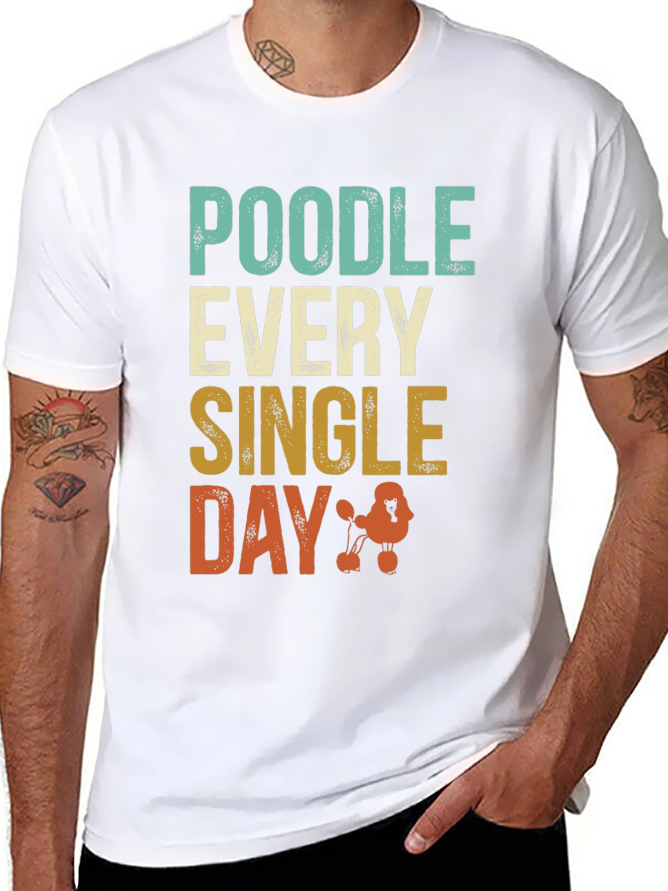 Black Poodle Every Single Day Black T-Shirt view 8