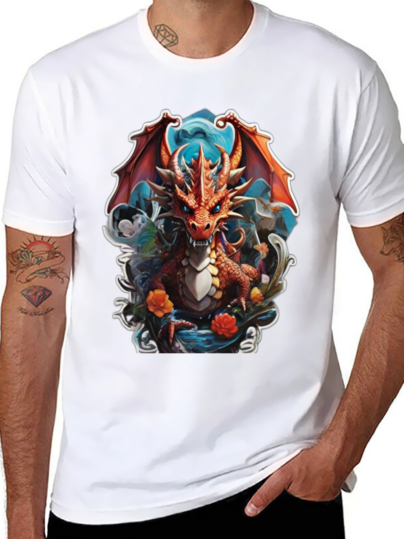Dragon Graphic Tee - Fantasy Art Shirt - 8