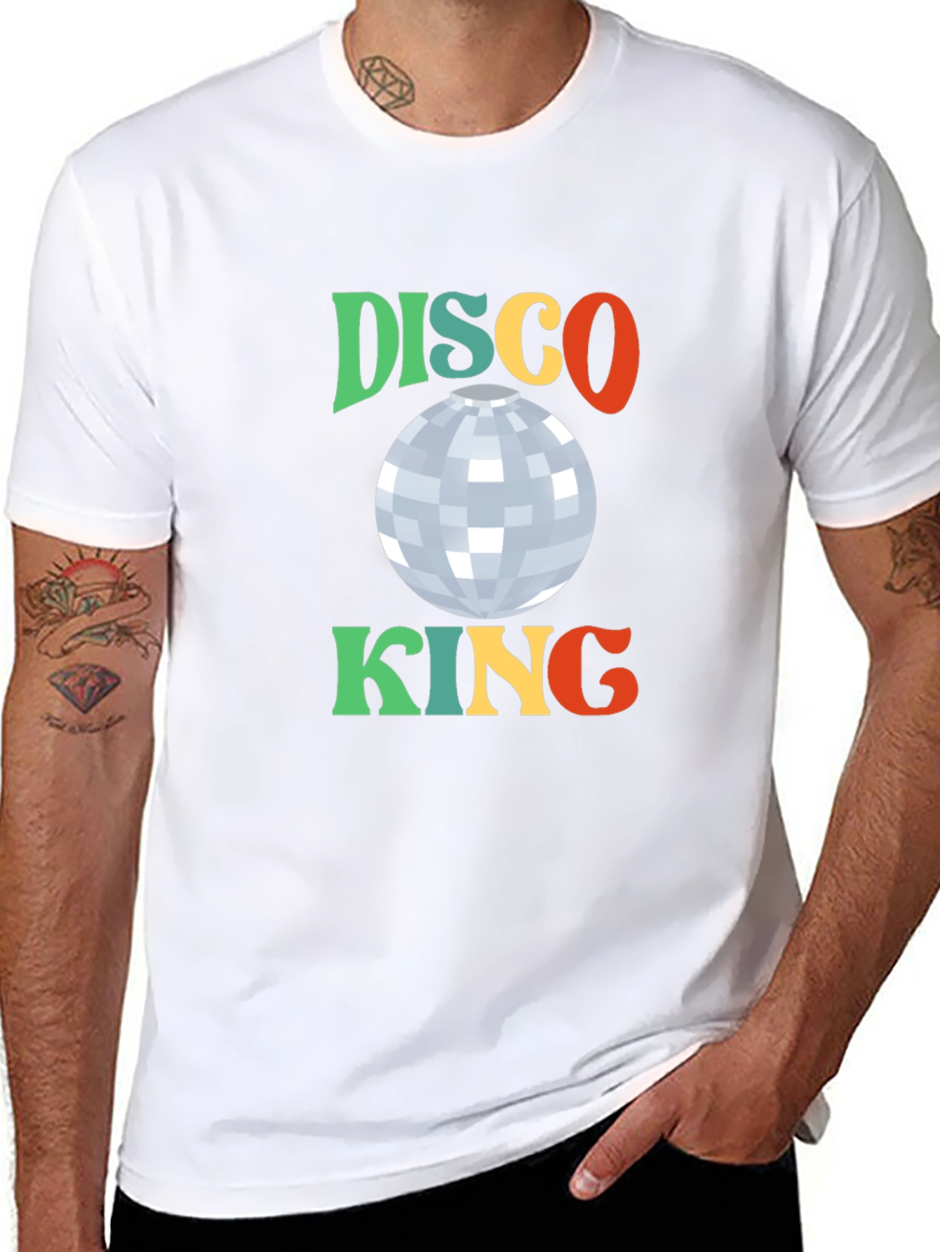 Black Retro Disco King Graphic T-Shirt view 8