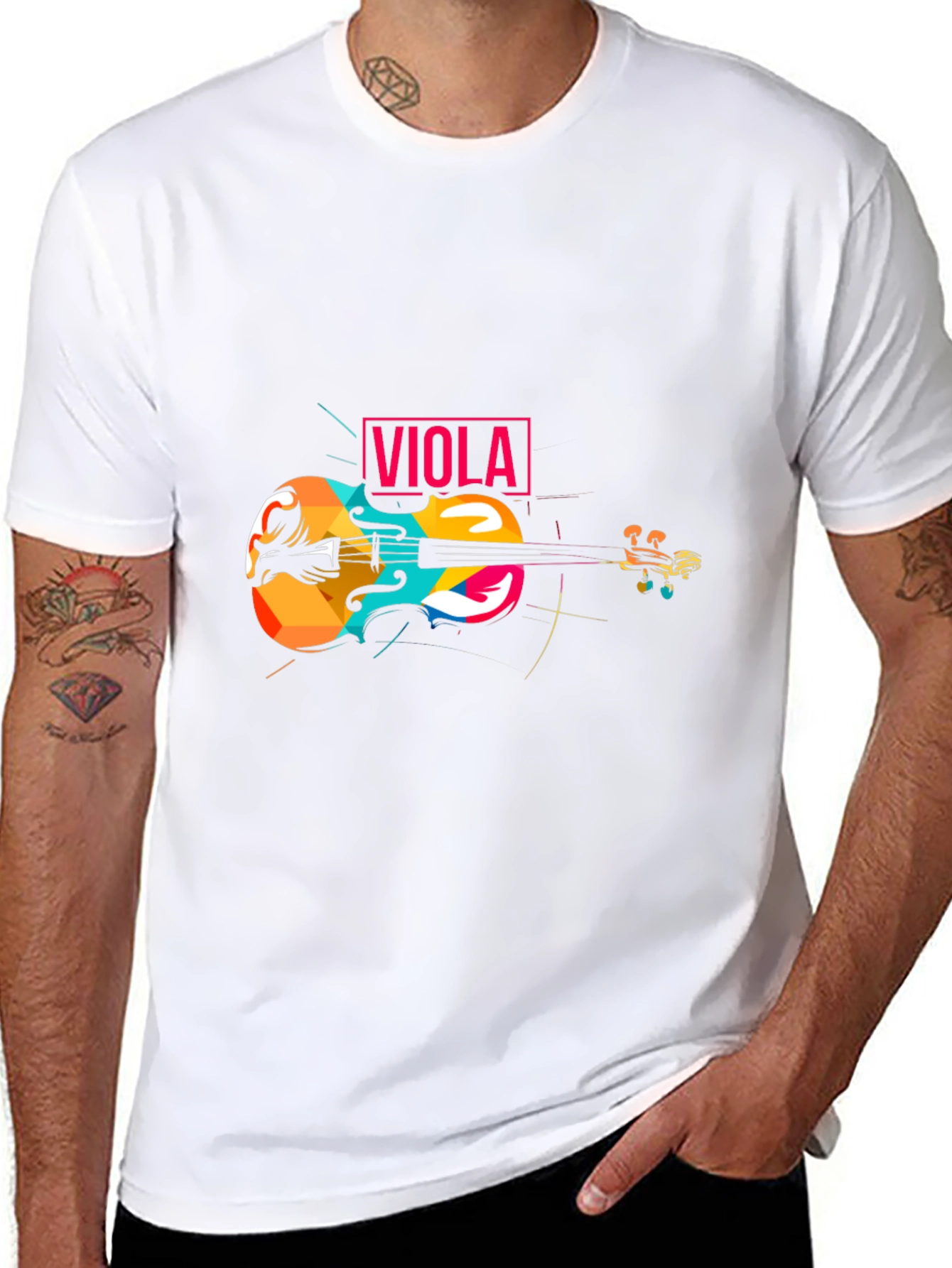Black Colorful Viola Graphic T-Shirt view 8