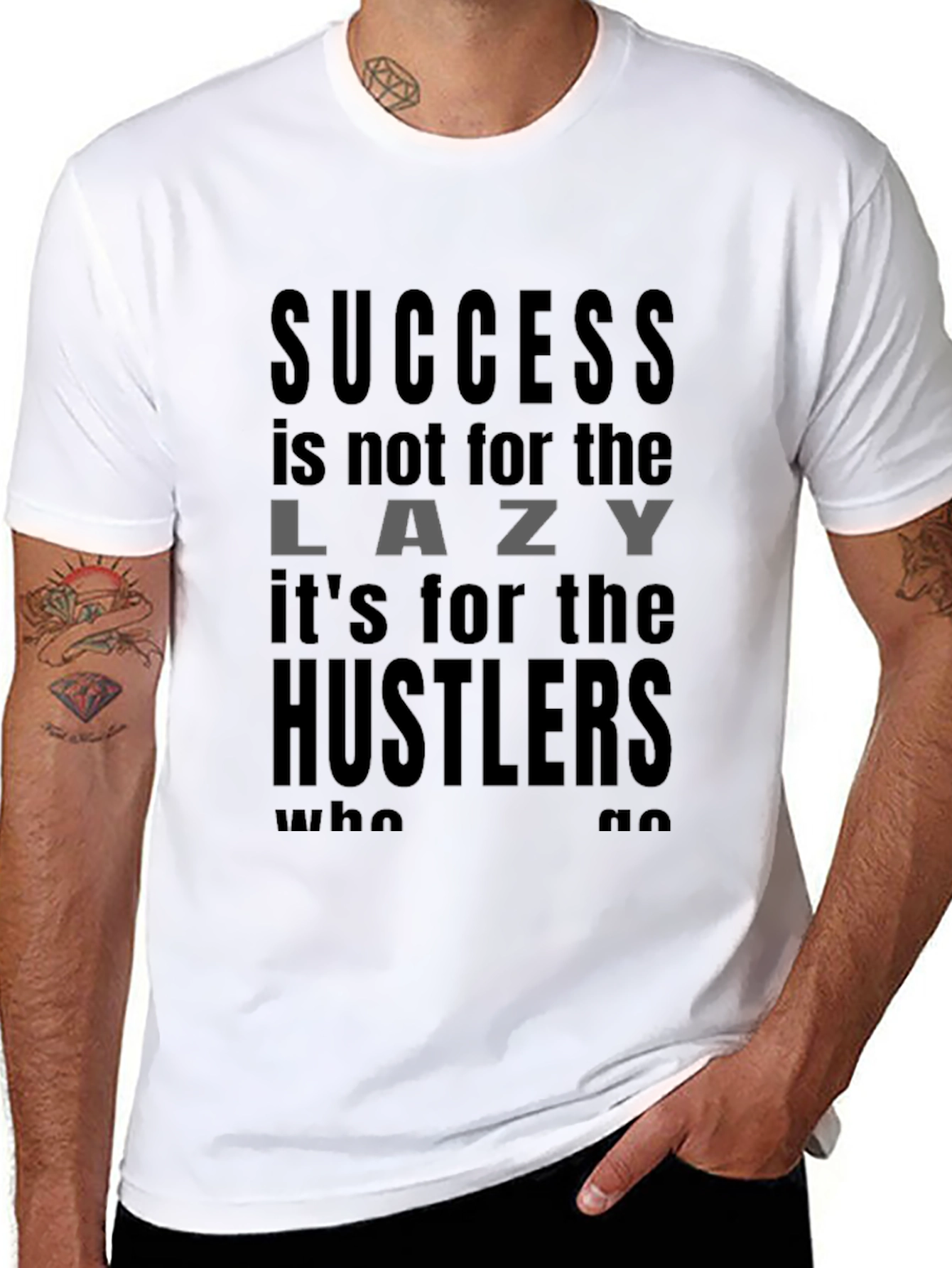 Black Success Hustler Motivation T-Shirt view 8