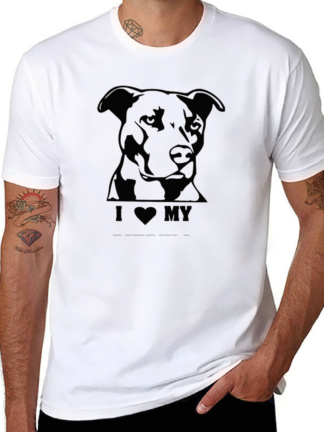 Black I Love My Dog Black T-Shirt view 8