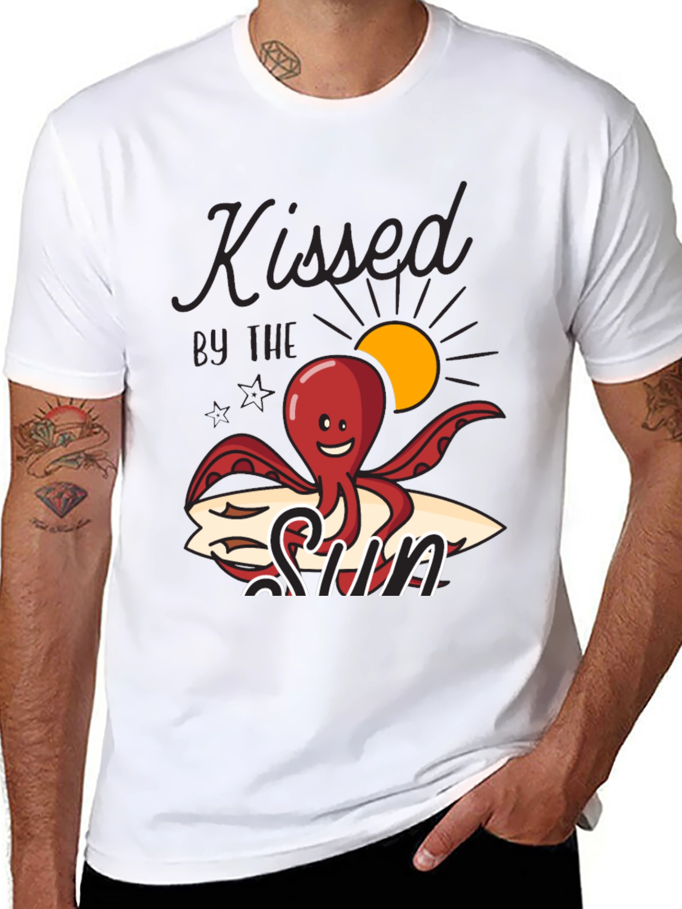 Black Kissed By The Sun Octopus Graphic Tee view 8