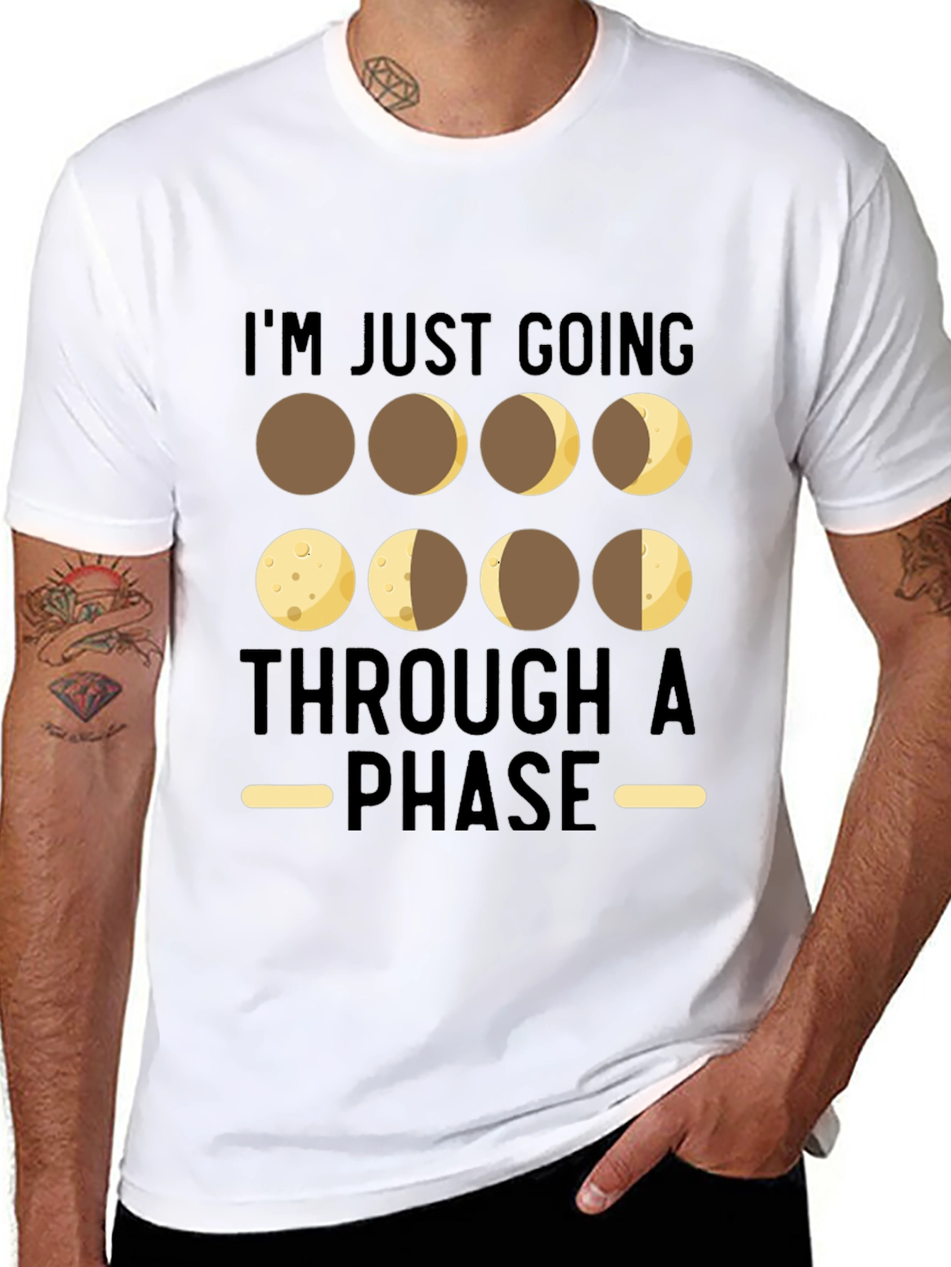 Black Moon Phases T-Shirt - Going Through A Phase Tee view 8