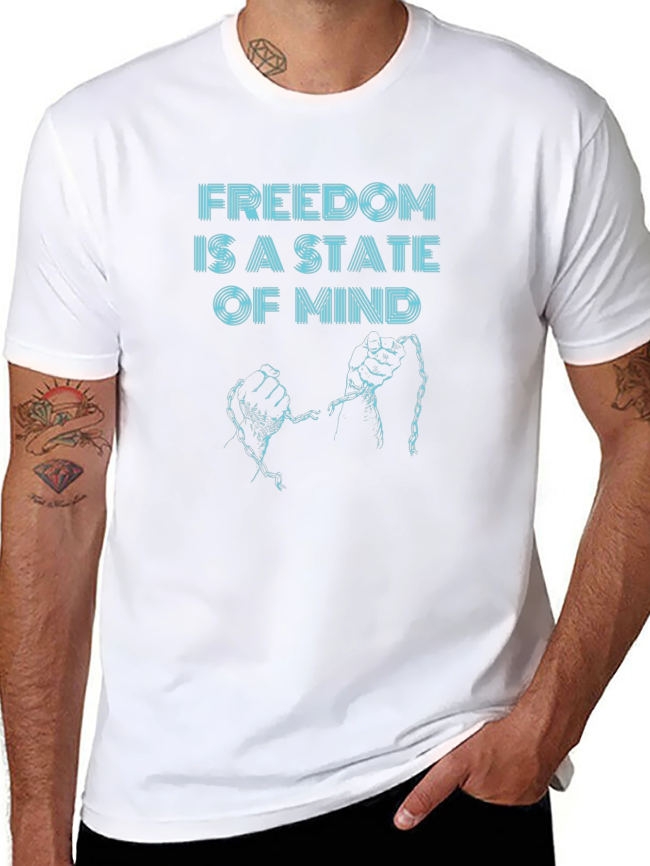 Black Freedom State of Mind Graphic Tee - Black view 8