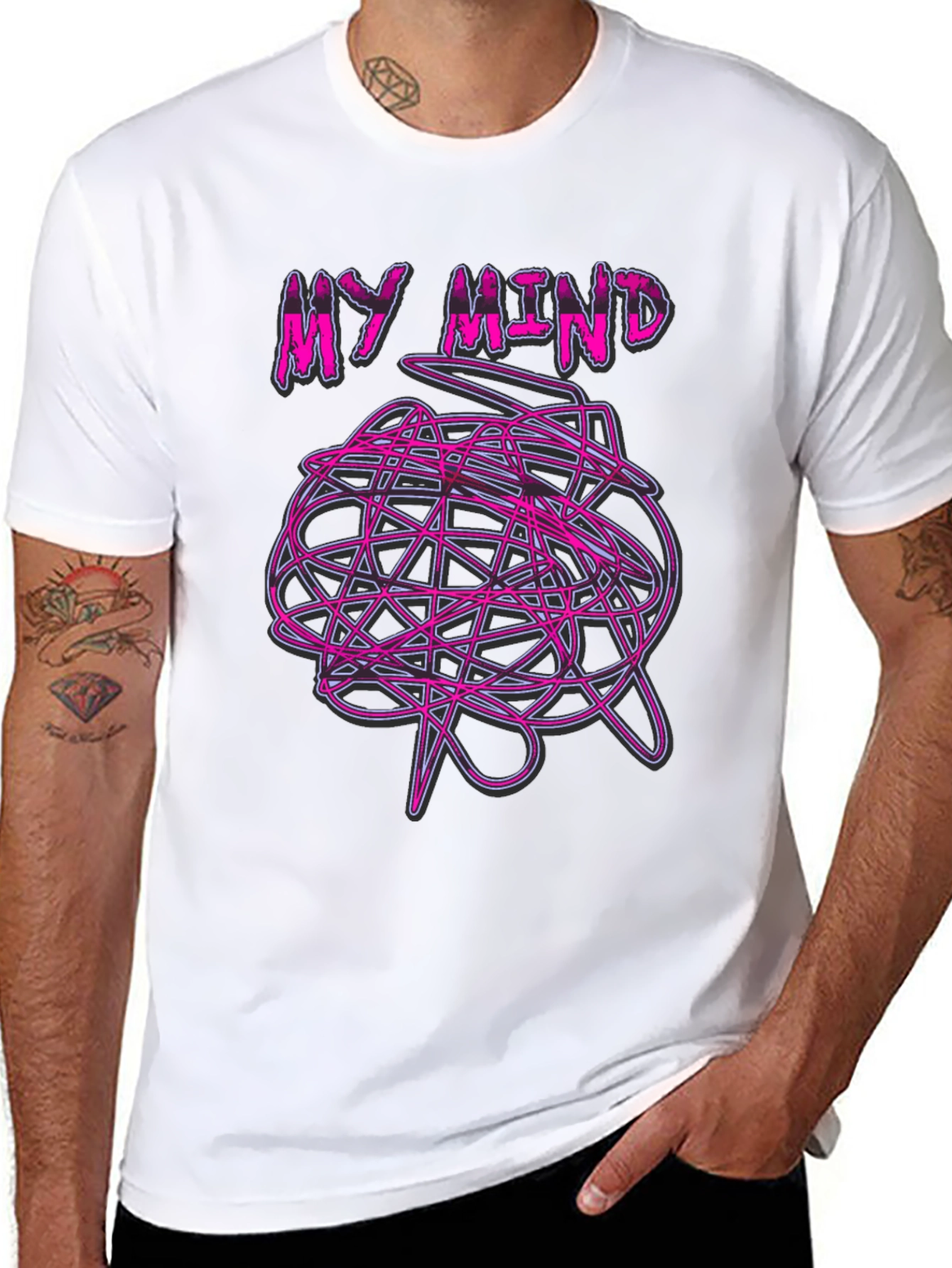 Black My Mind Graphic T-Shirt - Chaotic Brain Design view 8