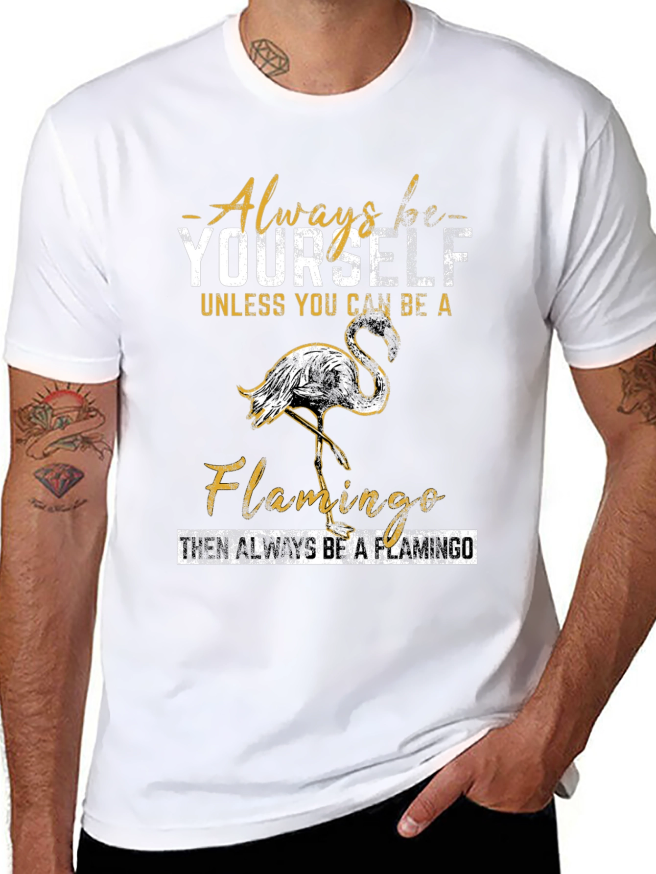 Always Be Yourself Flamingo Graphic T-Shirt - 8