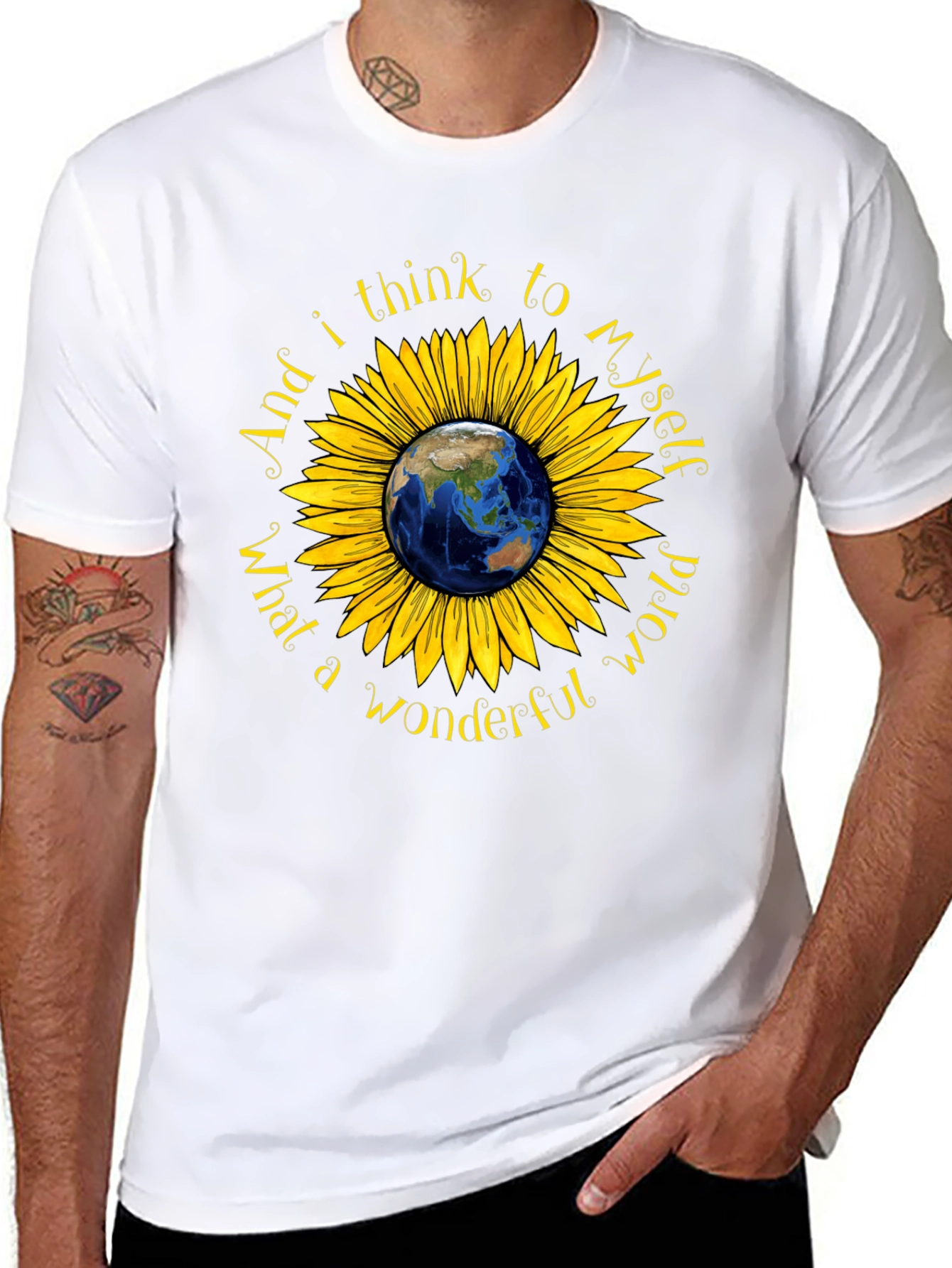 Black Wonderful World Graphic Tee view 8