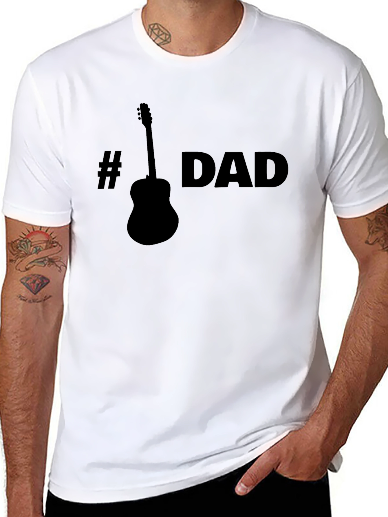 Black #Guitar Dad Graphic T-Shirt - Father's Day Gift view 8