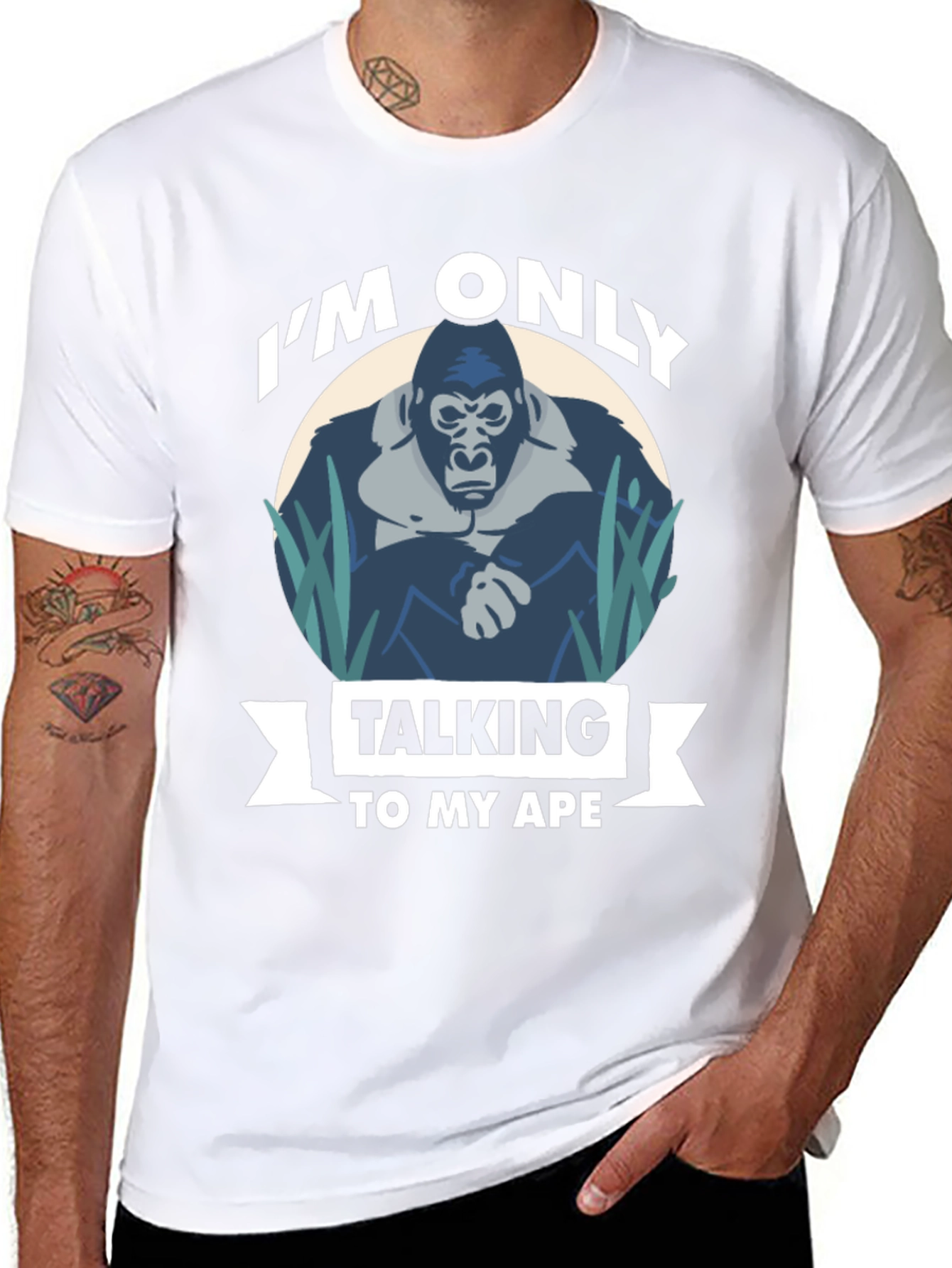 Black I'm Only Talking To My Ape T-Shirt view 8