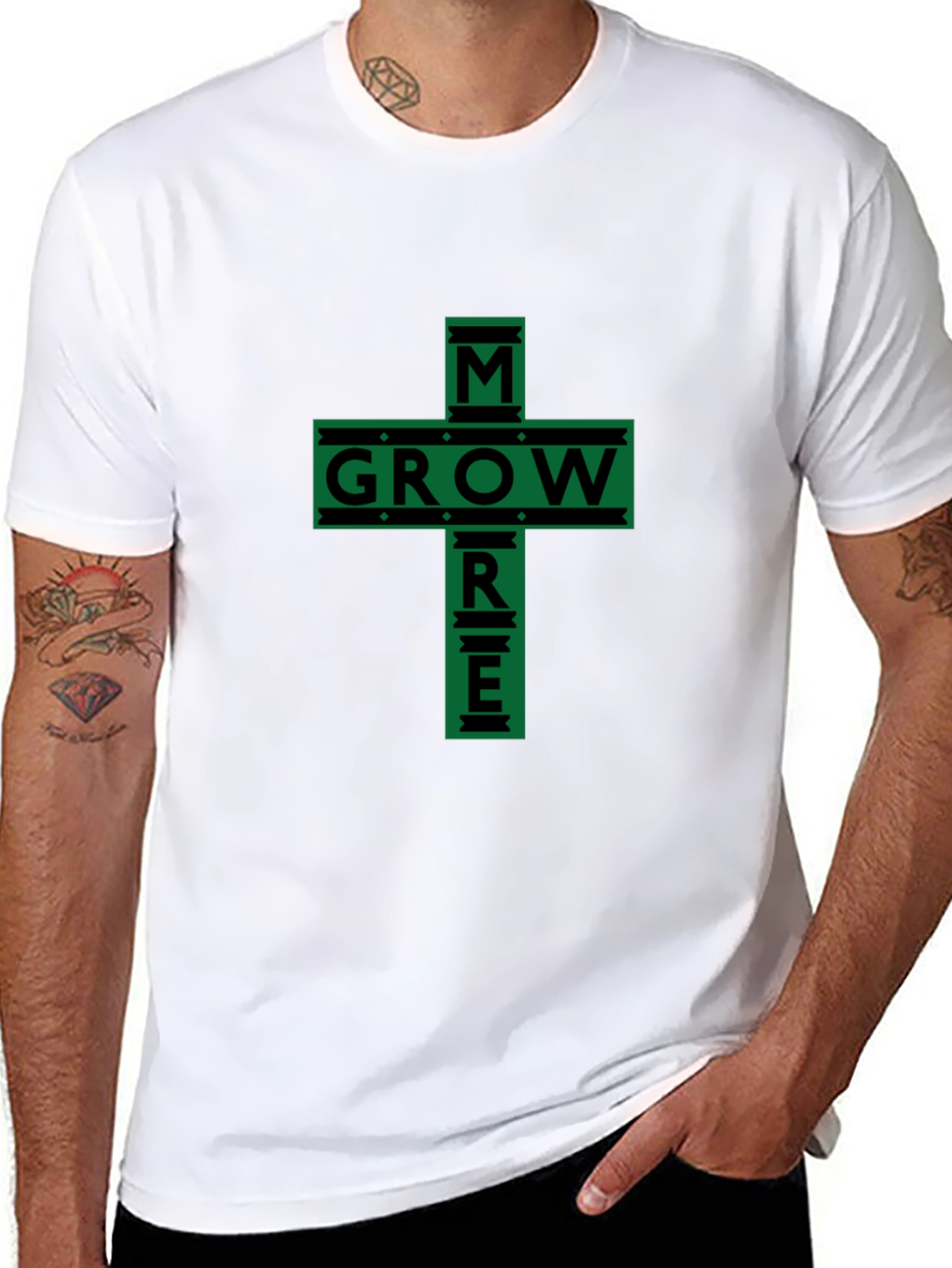 Black Grow More Graphic Tee - Black Cotton Blend view 8
