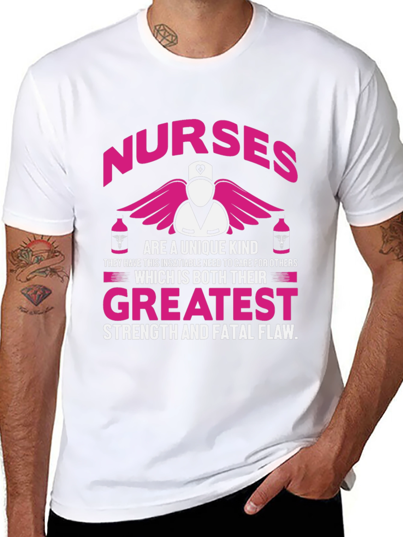 Black Nurses Unique Kind T-Shirt - Pink Graphic Tee view 8