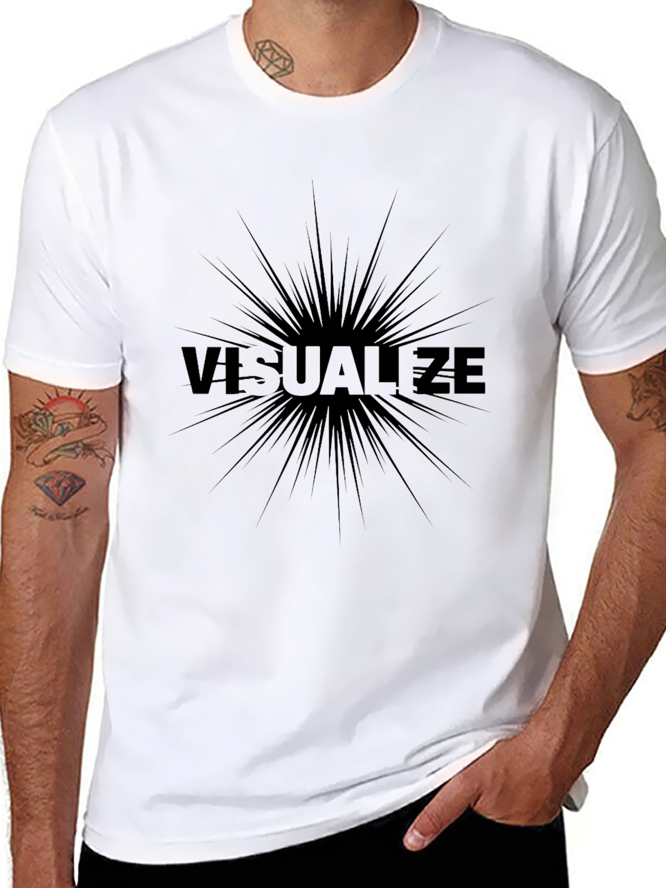 Black Visualize Graphic T-Shirt - Stylish Black Tee view 8