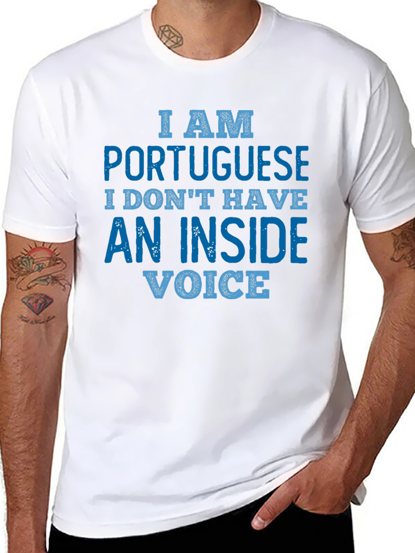 Black Portuguese Inside Voice Graphic Tee view 8