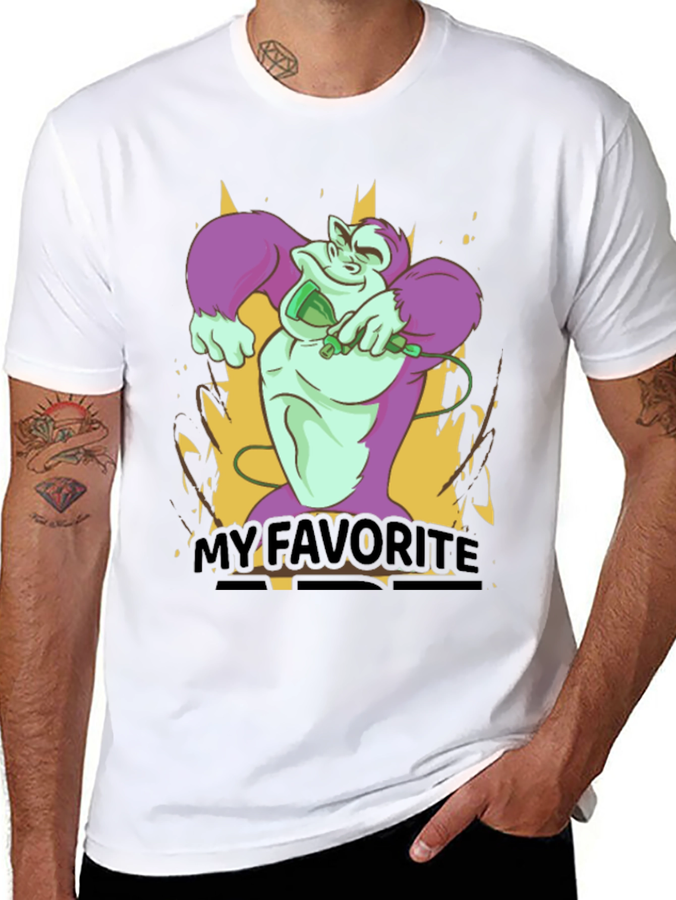Black My Favorite Vape T-Shirt view 8