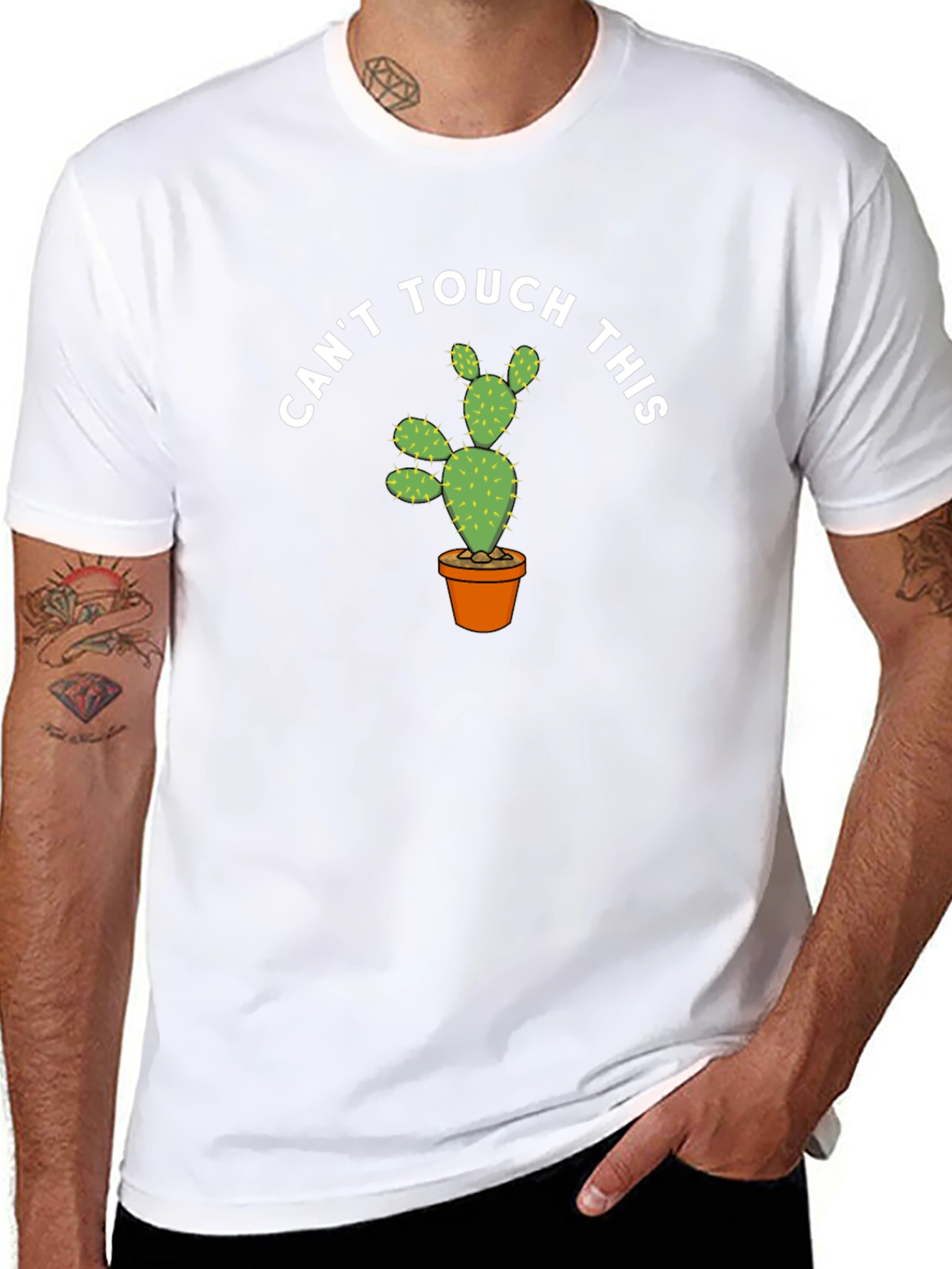 Black Funny Cactus Graphic T-Shirt - Can't Touch This view 8