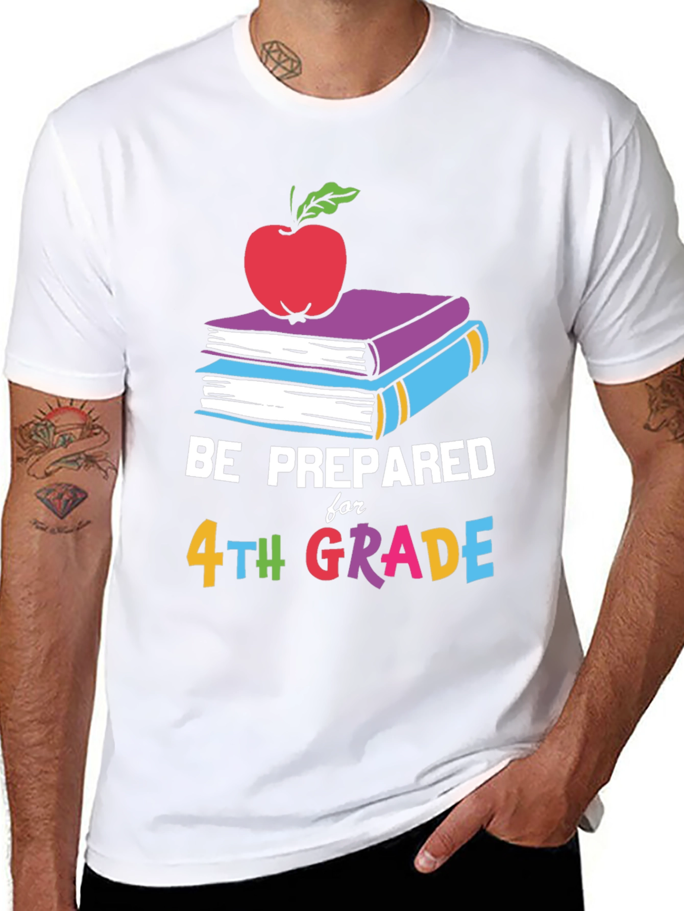Black Be Prepared for 4th Grade T-Shirt - Back to School view 8