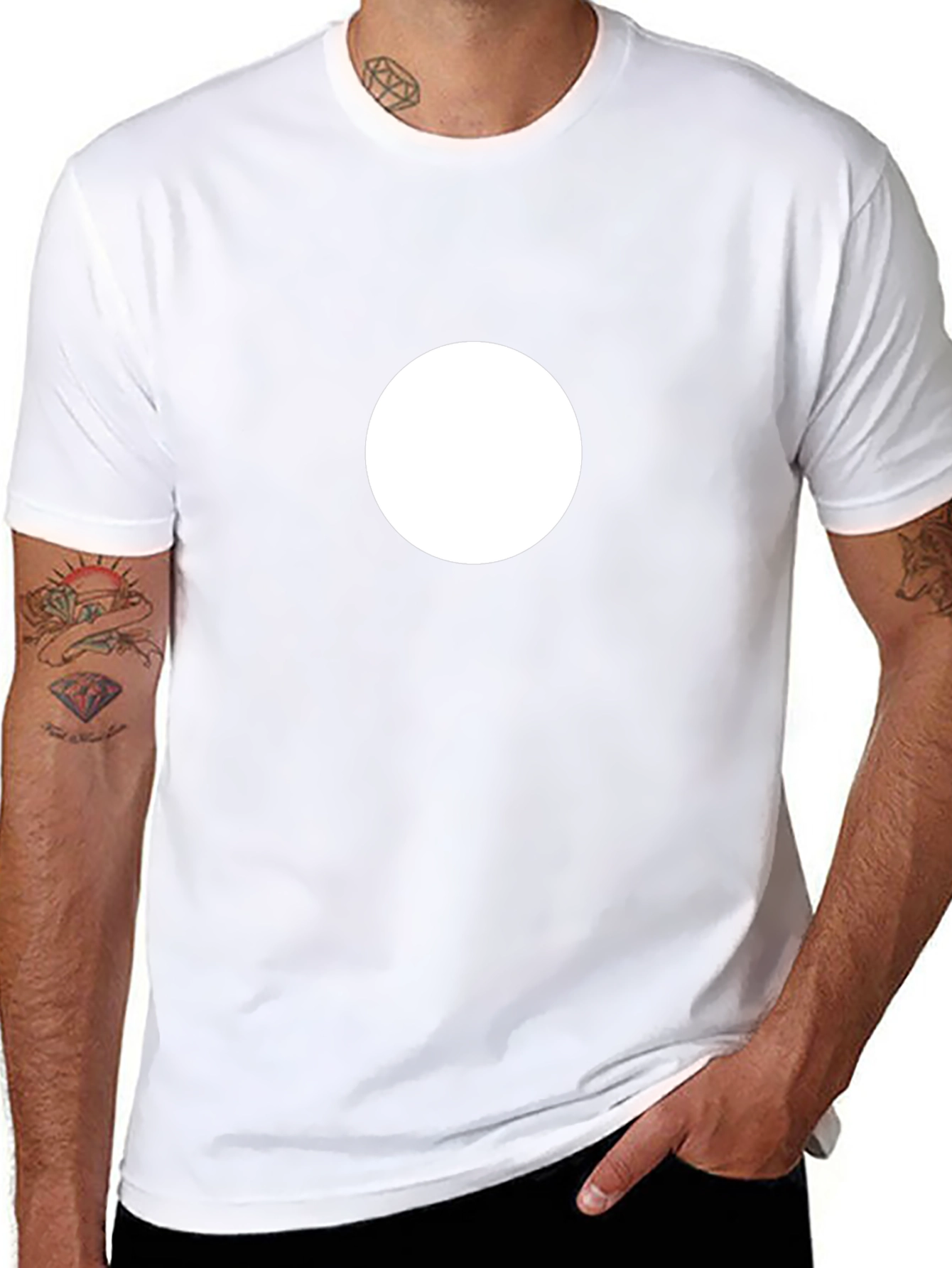 Minimalist Circle Graphic Tee - Black - 8