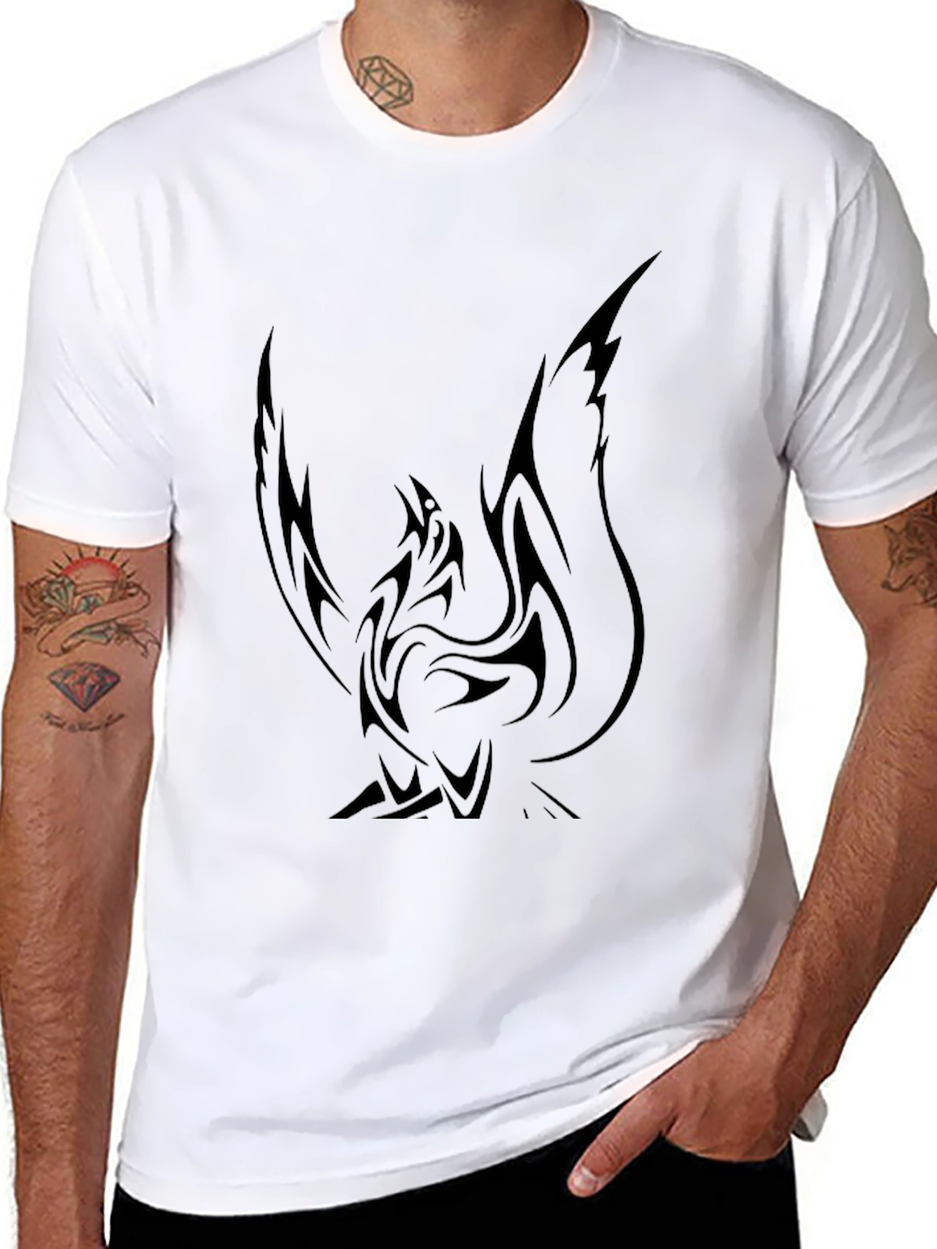 Black Phoenix Graphic Tee - Black T-Shirt for Men view 8
